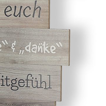 Wackadoo Living Wanddekoobjekt Familienregeln, FSC Holz