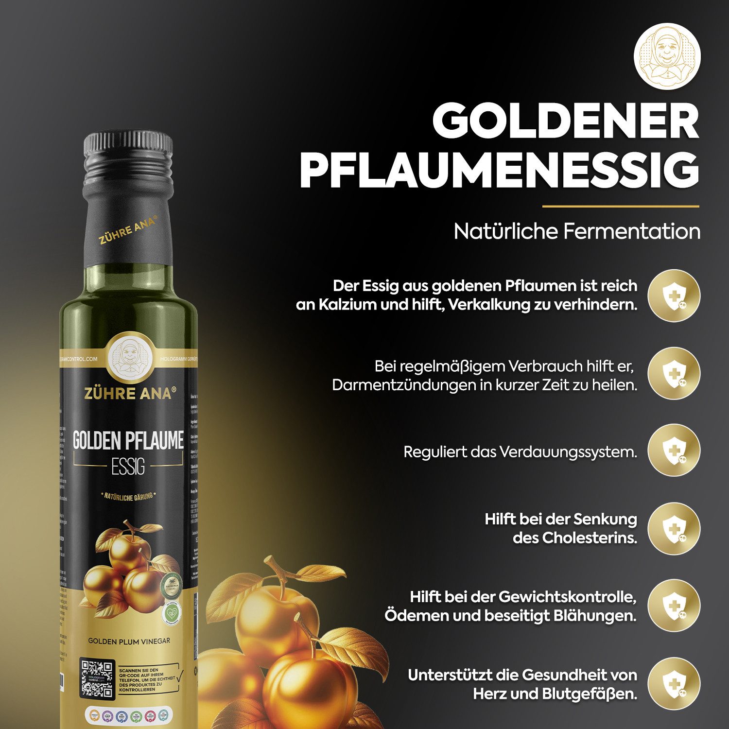 Zühre Ana® Essig Rein natürlich: Fermentiert, ohne Zusätze, ohne Konservierungsstoffe