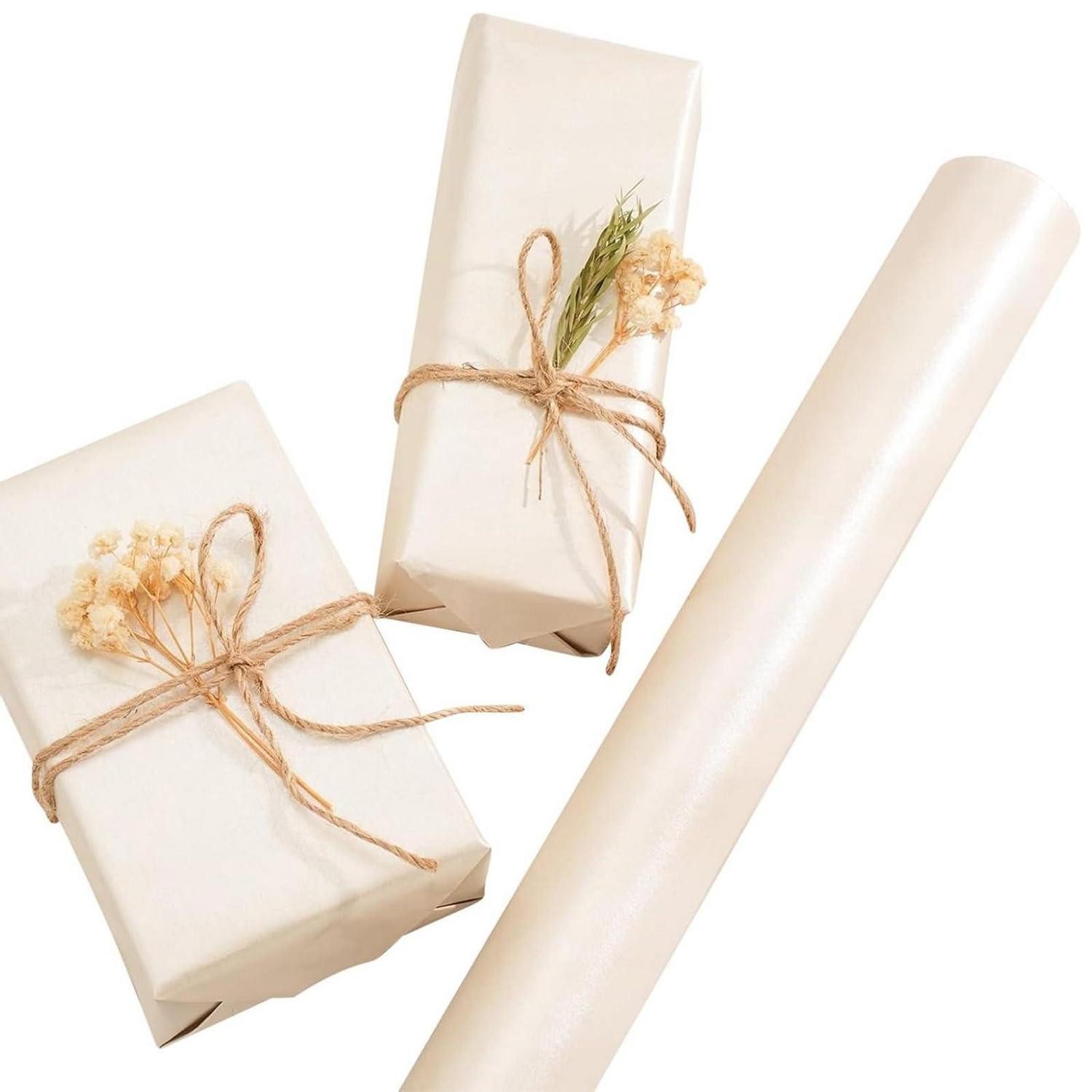 LuxusKollektion Geschenkpapier Geschenkpapier doppelseitig cremeweiß 43x10m matt/glanz