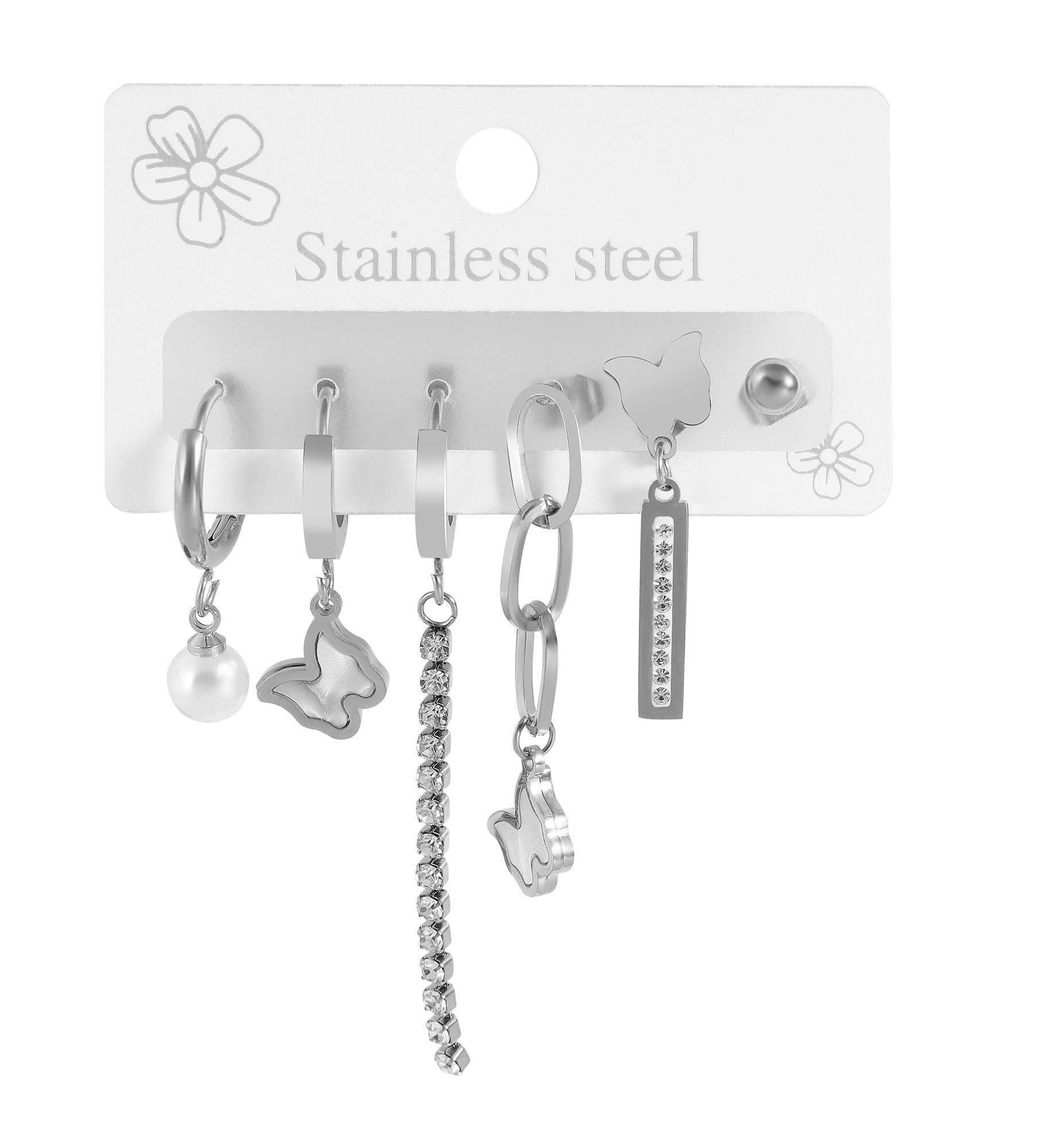 AKZENT Ohrring-Set Sian Akzent Set mit 6 Ohrringen, 3 x Creolen, 3 x Ohrstecker, (Paar)