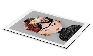 Posterlounge Alu-Dibond-Druck treechild, Frida mit Blumenkranz, Modern Illustration