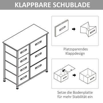HOMCOM Kommode Schubladenschrank, rechteckig (Schrank, 1 St., Stofflagerschrank), mit Schubladen