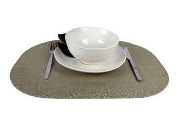 Platzset, Tischsets 6-er Set oval Rochen Optik beidseitig verwendbar, Signature Home Collection, (Set, Tischset 6-er Set Kunstleder 45 x 33 cm), beidseitig verwendbar mit 2 unterschiedlichen Farben