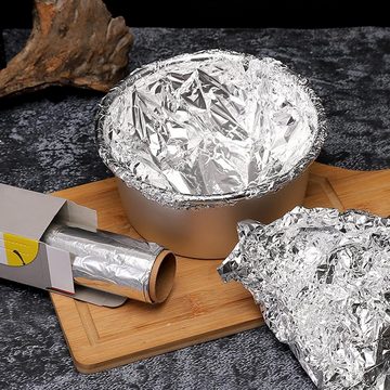 Silberstern Backmatte Aluminiumfolie für Picknicks, Camping, Hotdogs, Grillabende, BBQ-Kochpapier-Haushaltsbackform