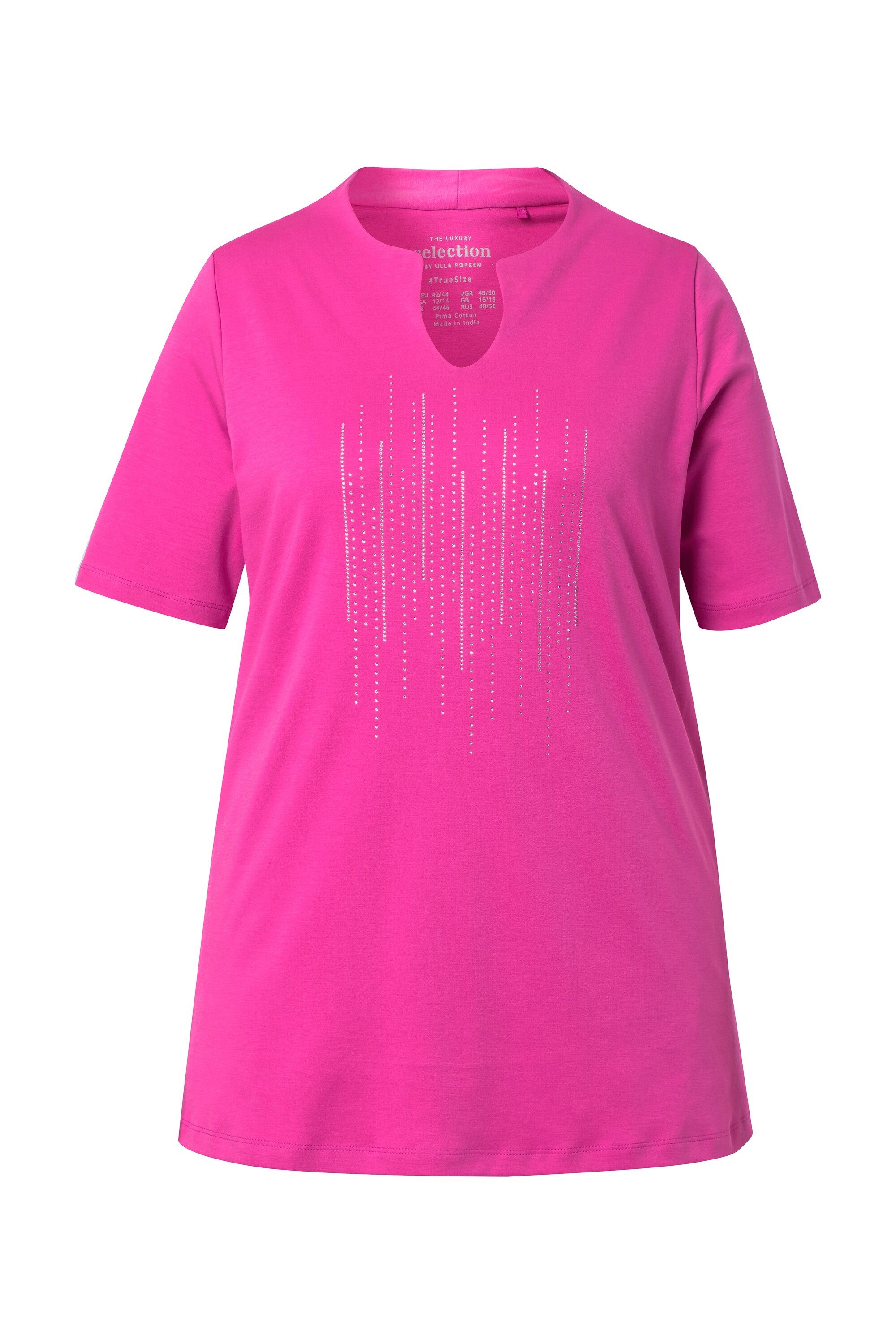 T-Shirt T-Shirt A-Linie Stehkragen Halbarm Pima Cotton