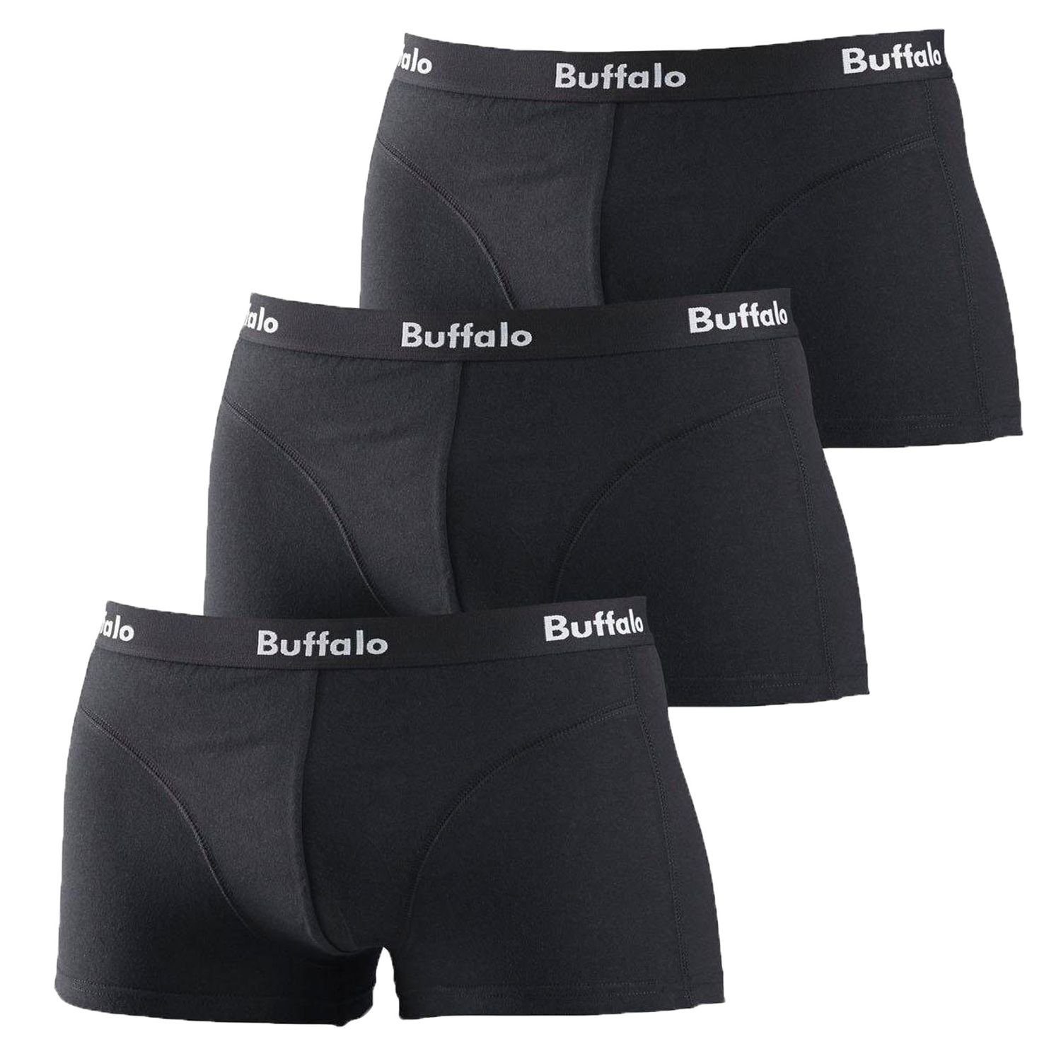 Buffalo Boxershorts (3-St) mit Logo-Bündchen