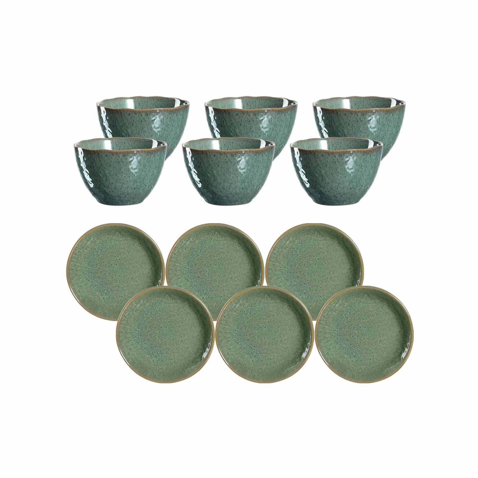 LEONARDO Kombiservice Matera Brunchset 12er Set (12-tlg), Keramik grün