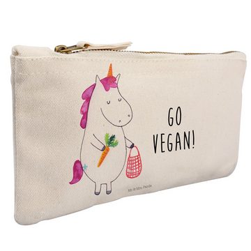 Mr. & Mrs. Panda Kosmetiktasche Einhorn Vegan - Weiß - Geschenk, Veganer, Schminktasche klein, Kosmet (1-tlg)