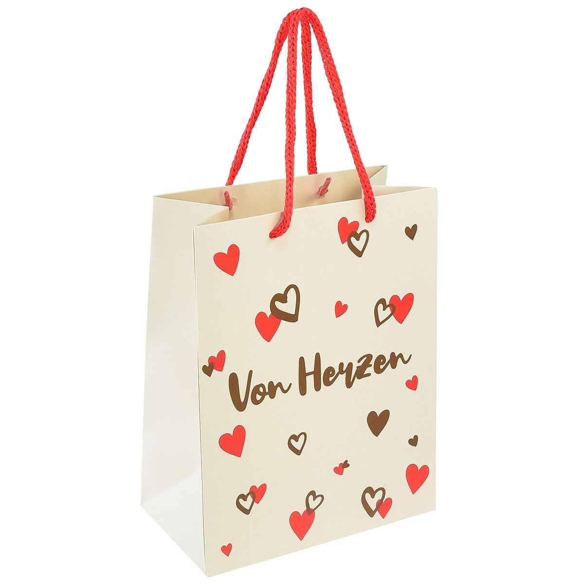 Florists Products Tragetasche Geschenktasche mit Herzen und stabilen Henkeln, 2 Stück