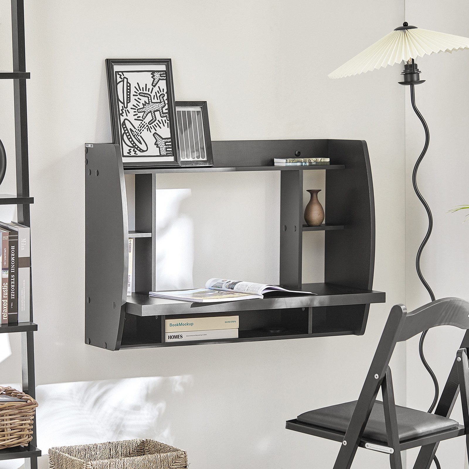 SoBuy Schreibtisch FWT18, Regal-Schreibtisch, Bürotisch, Laptoptisch, Wandtisch Wandschrank Computertisch Kinderschreibtisch