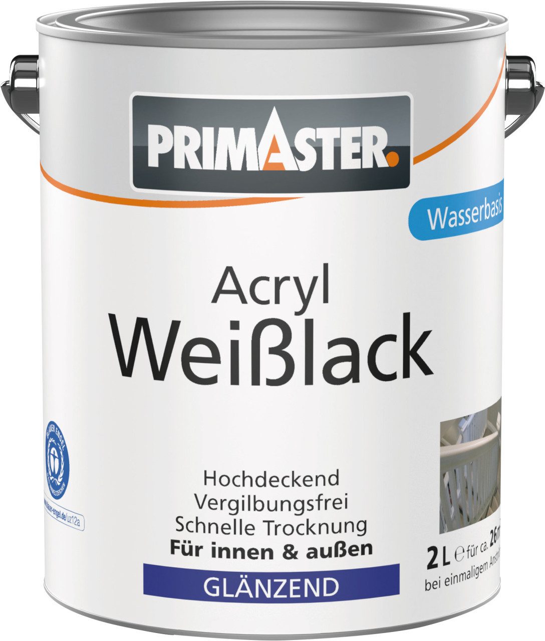 Primaster Weißlack Primaster Acryl Weißlack glänzend 2 L