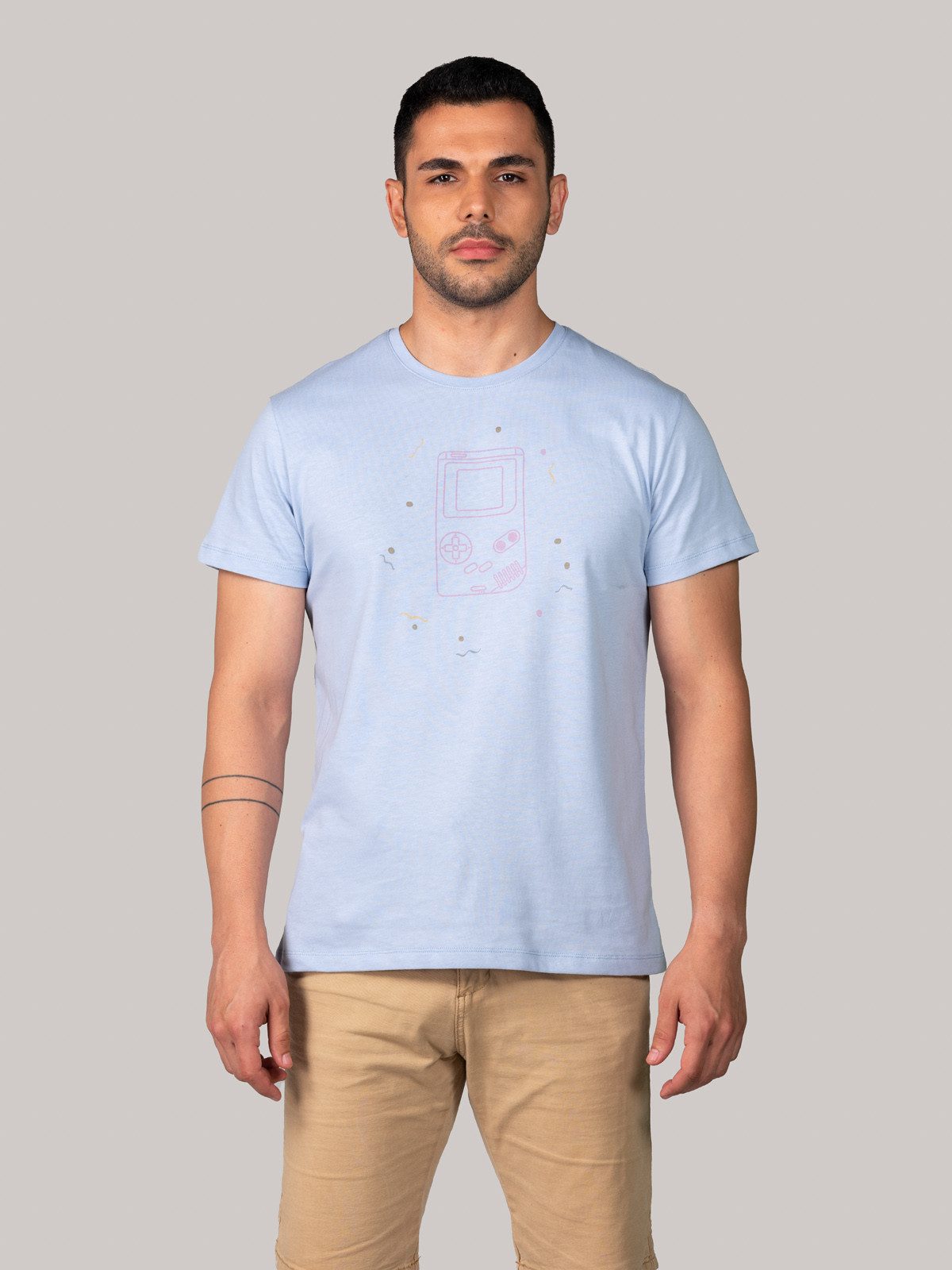 BLUVERD Kurzarmshirt T-Shirt mit Grafik (Tetris 90)