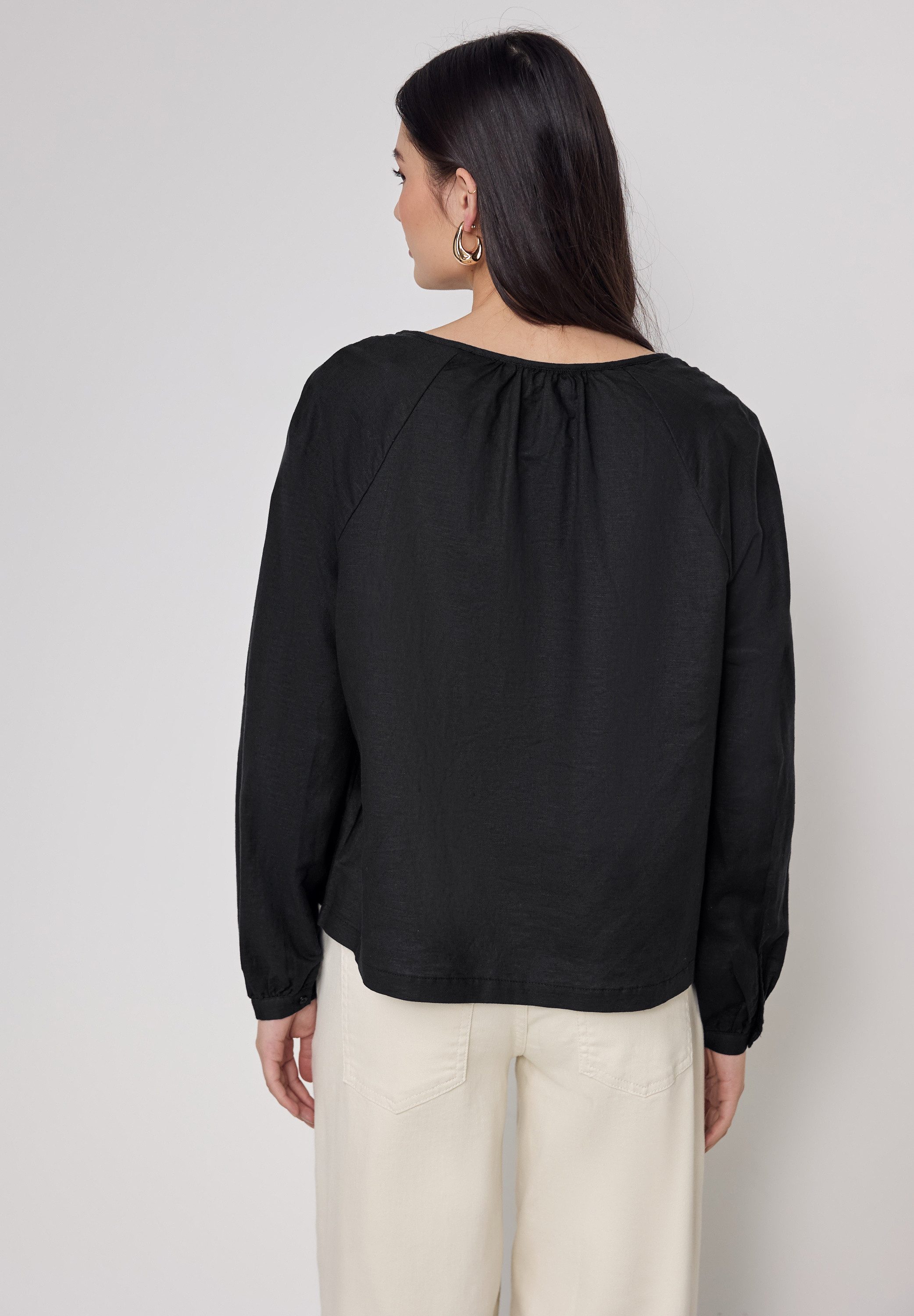 STREET ONE STUDIO Langarmbluse mit Cut-Out günstig online kaufen
