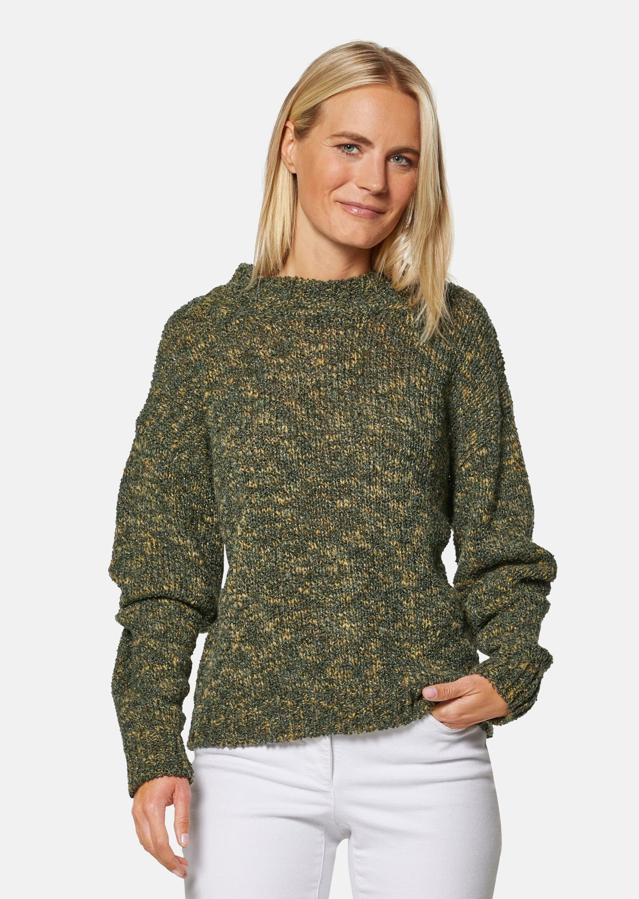 Strickpullover Pullover mit Stehkragen