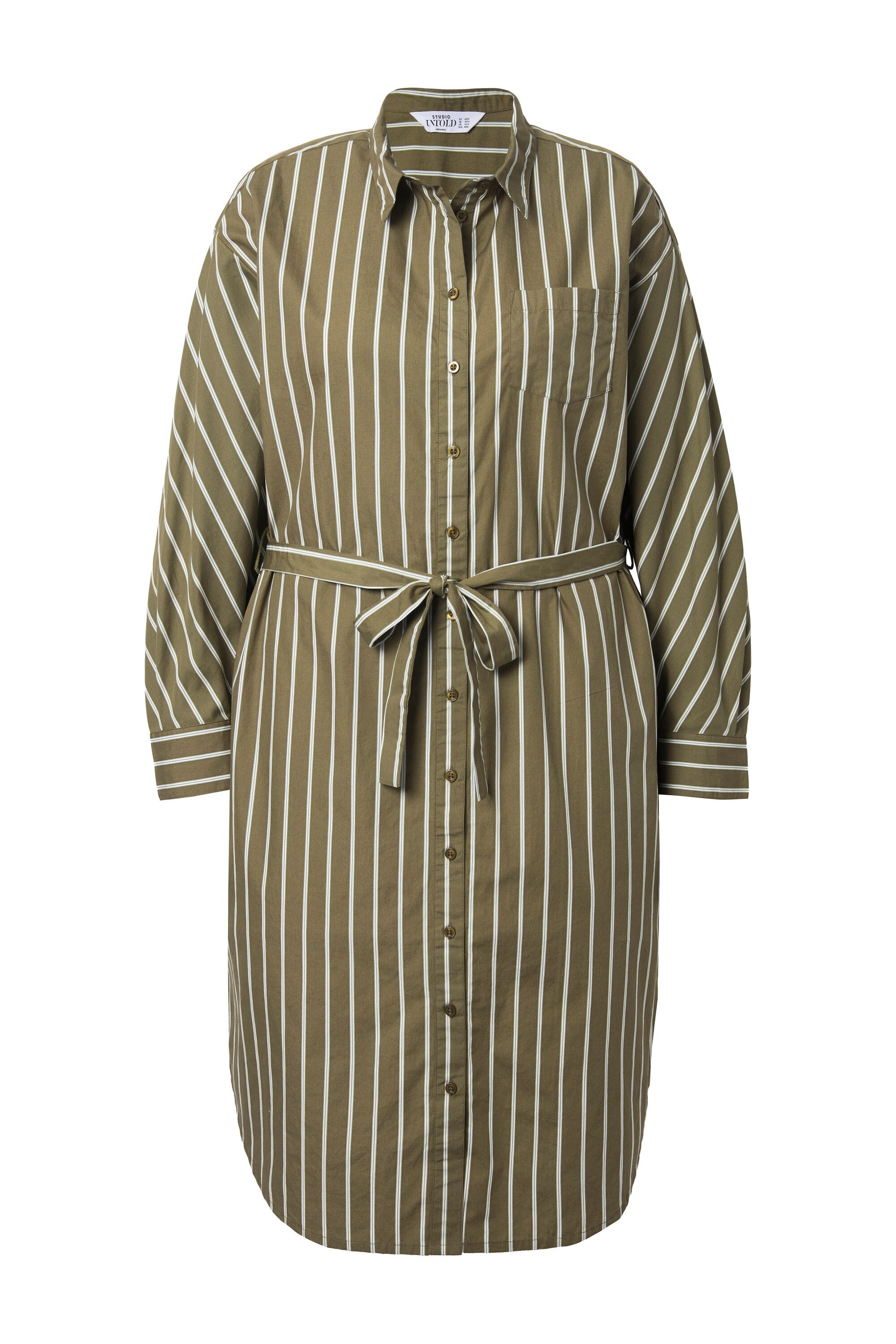 Midikleid Hemdblusen-Midikleid oversized Streifen