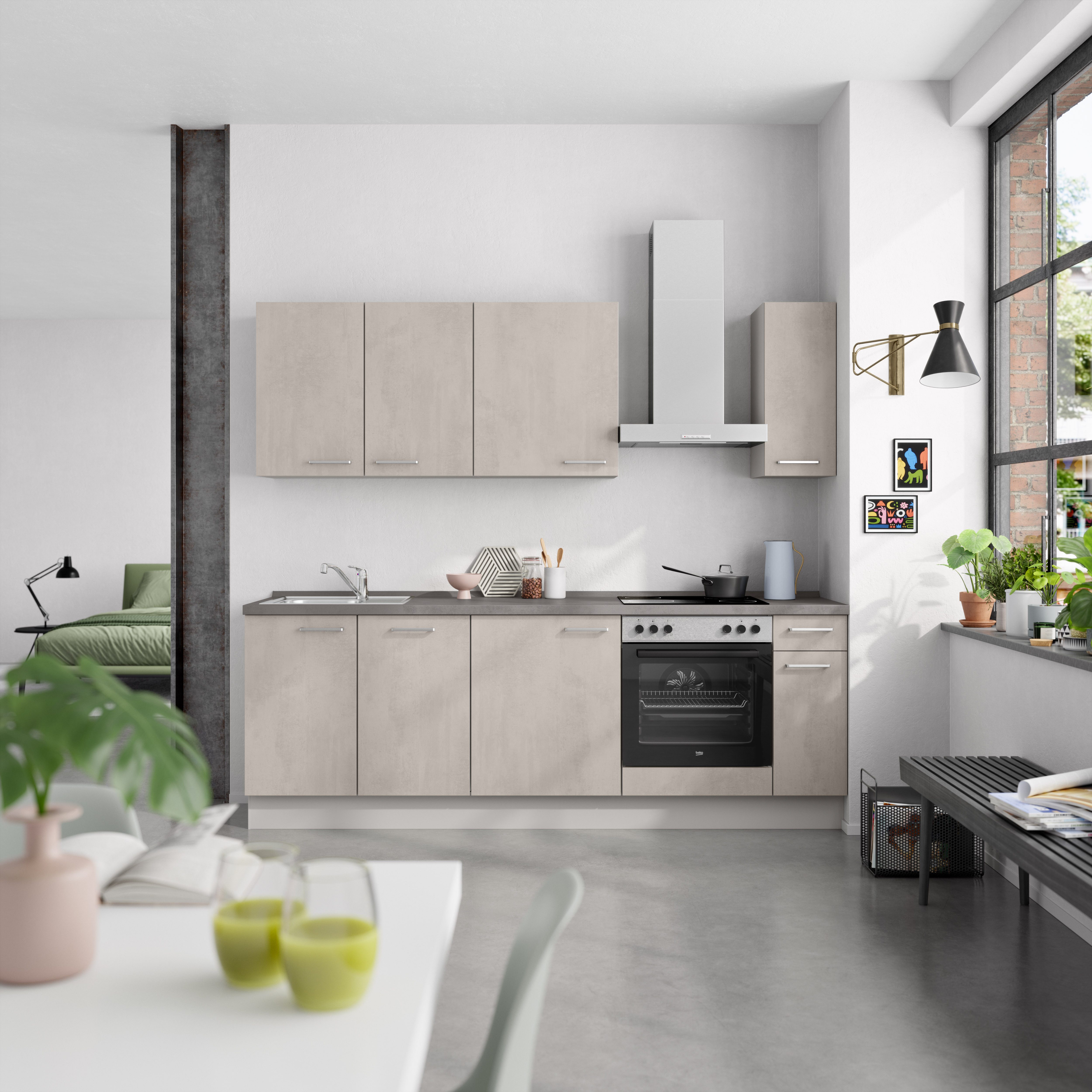 nobilia® Küchenzeile "Riva I", NEU: individuell anpassbar mit gratis Profi-Beratung, vormontiert, Breite 240 cm, Ausrichtung wählbar, wahlw. mit E-Geräten