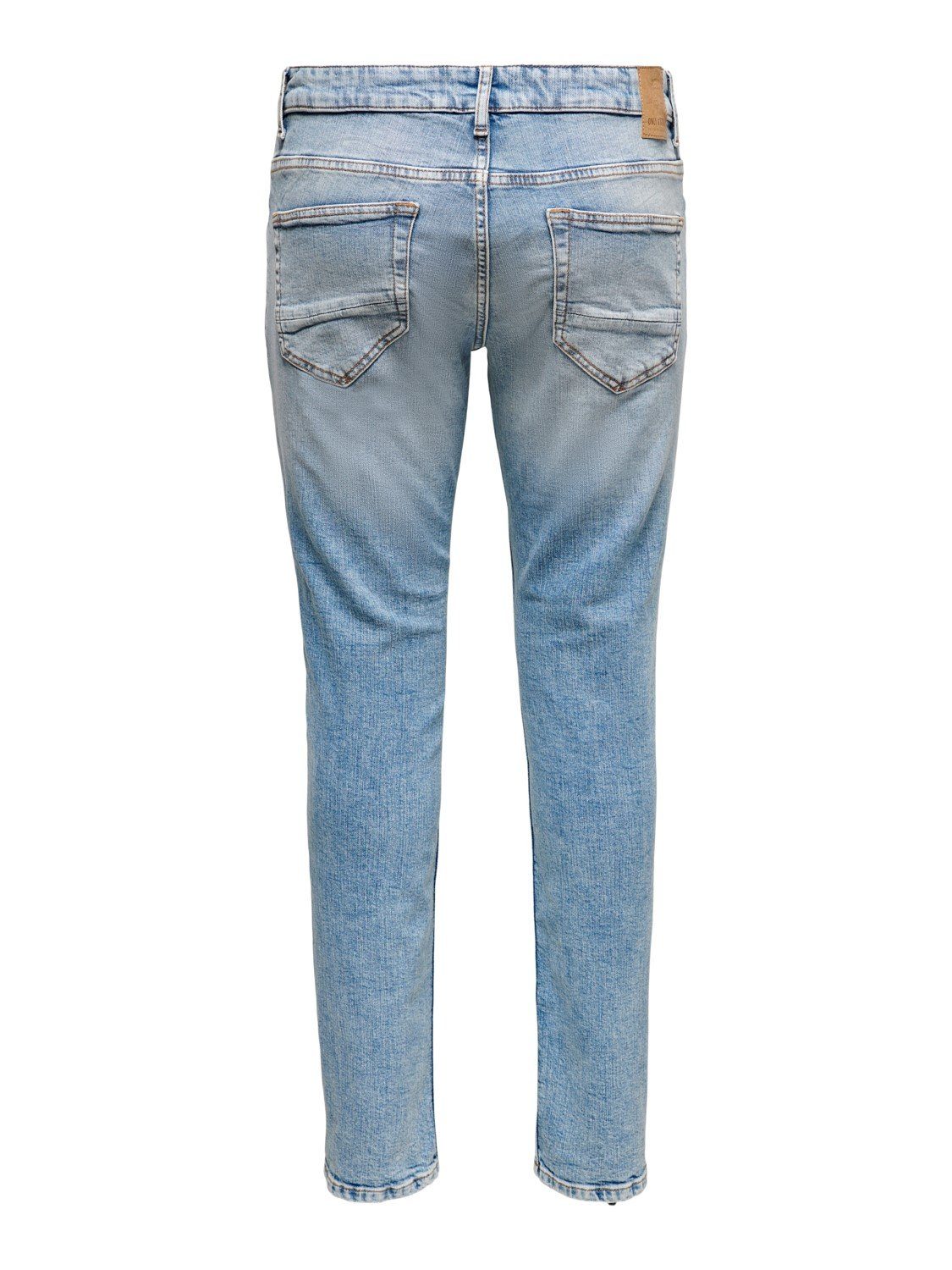 Herren Jeans ONLY & SONS Slim-fit-Jeans 3969 (slim fit, 1-tlg., Reißverschluss) Slim Fit Jeans Basic Denim Hose ONSLOOM Stretch 