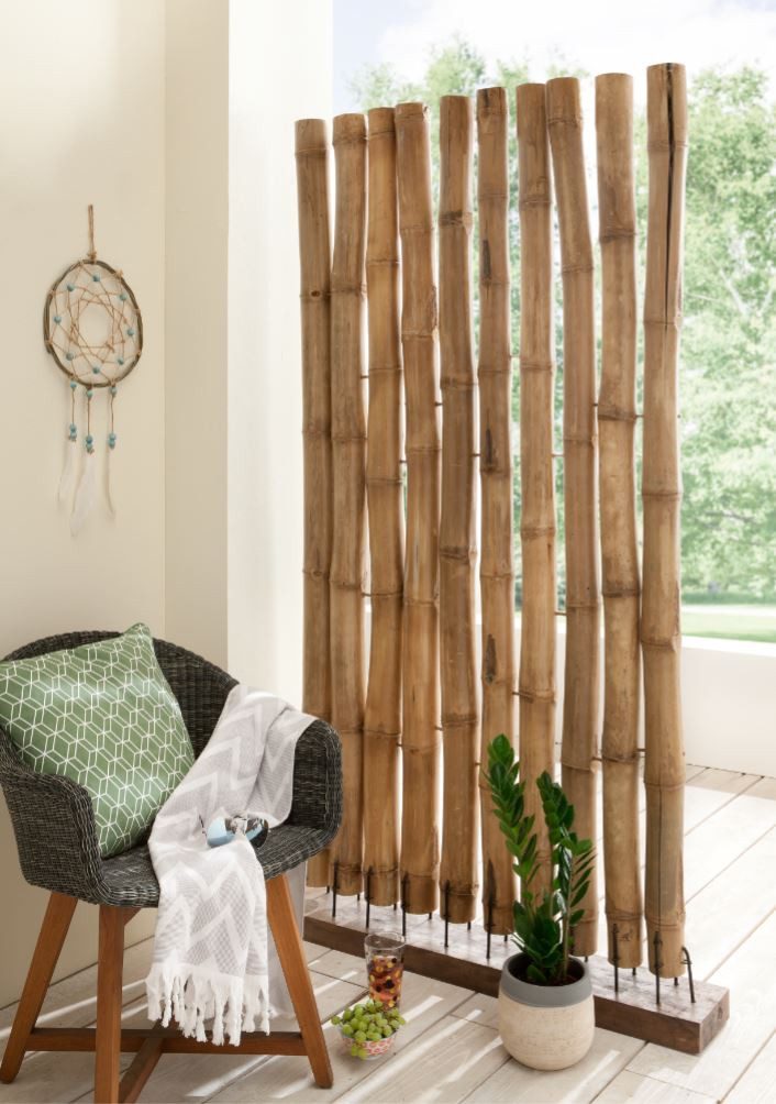 More2Home Paravent Raumteiler BAMBUS, Natur, 110 x 190 cm