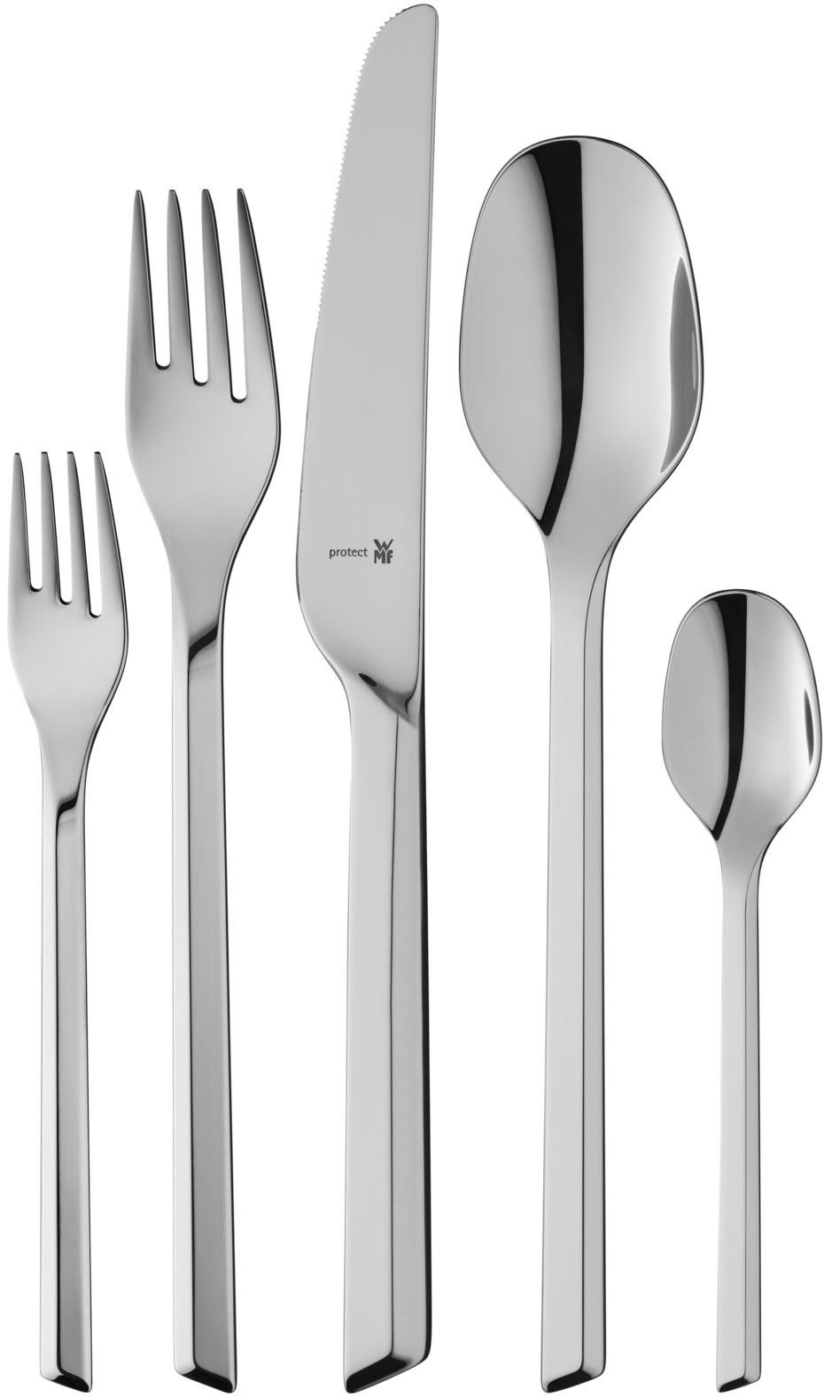 WMF Besteck-Set Kineo (66-tlg), 12 Personen, Cromargan® Edelstahl Rostfrei, ergonomisch, Cromargan protect