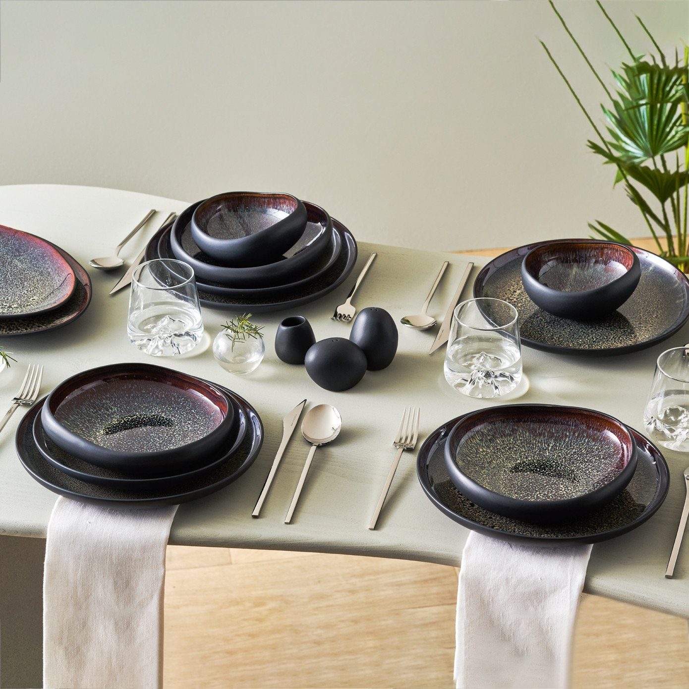 Karaca Geschirr-Set Streamline Galactic Stoneware Geschirrset 12 Personen, 59 Teiliges, Essservice