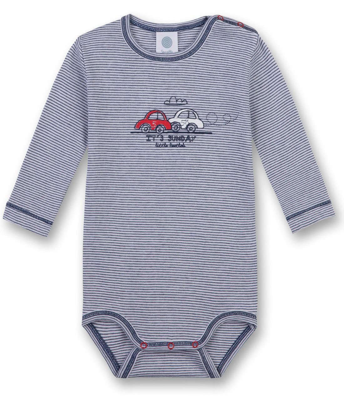 Sanetta Langarmbody Baby Langarmbody aus Baumwolle mit Streifen und Motiv