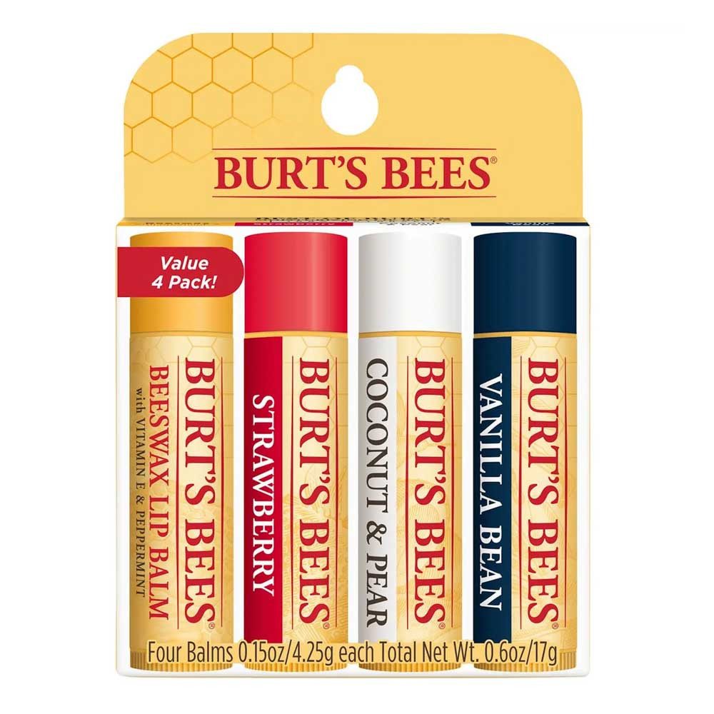 BURT'S BEES Lippenpflegestift Set - Natural Lip Balms 4er Pack