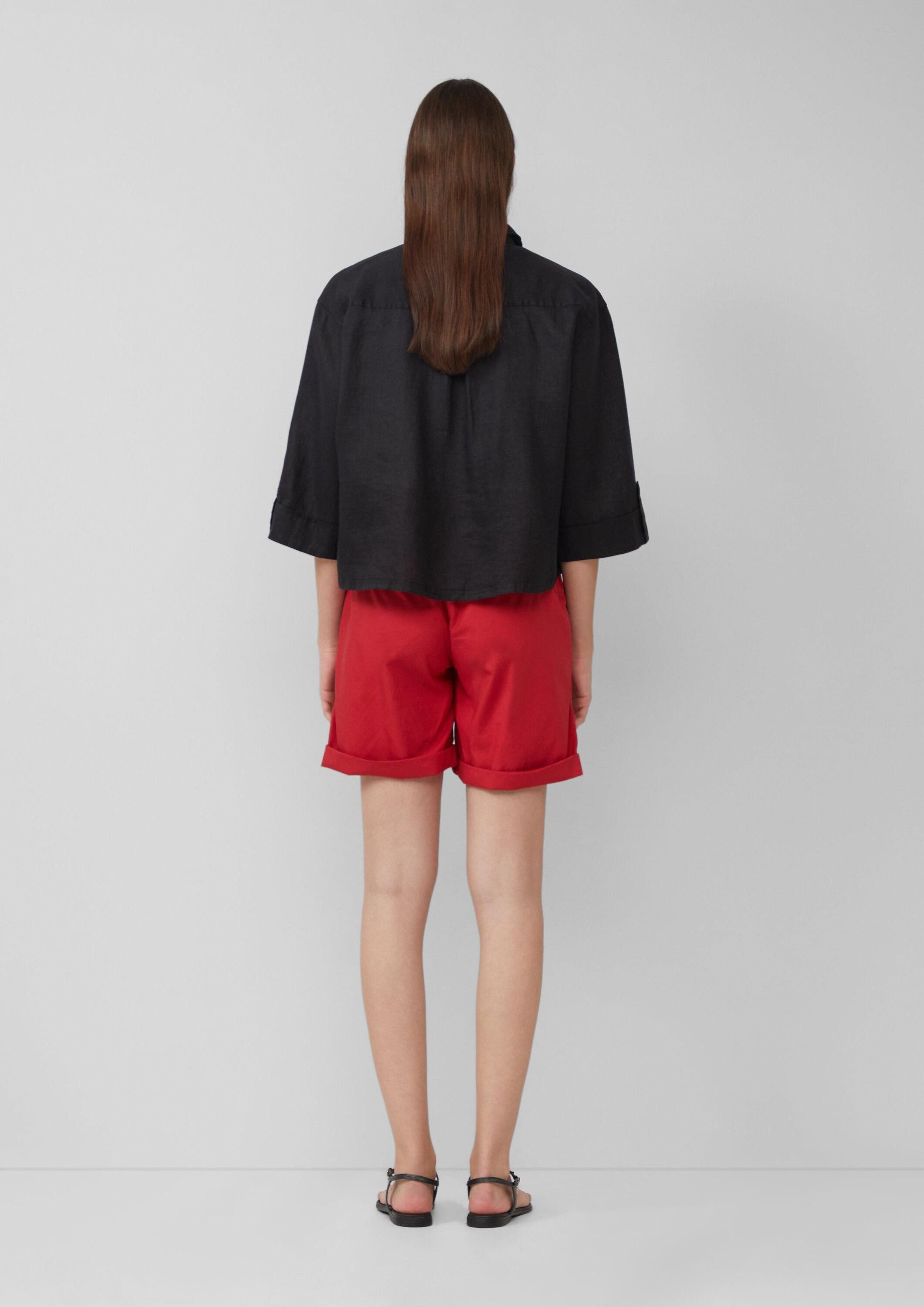 s.Oliver Kurzarmbluse Bluse Leinen-Overshirt im Relaxed Fit mit weiten 3/4-Ärmeln
