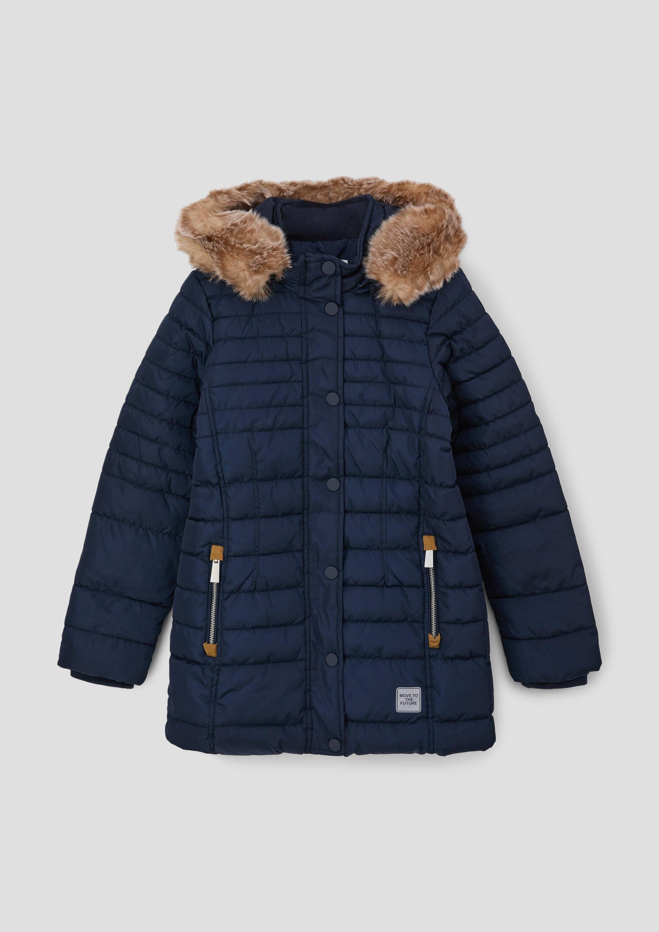 s.Oliver Wintermantel Outdoor-Mantel Steppjacke mit Kunstfellblende
