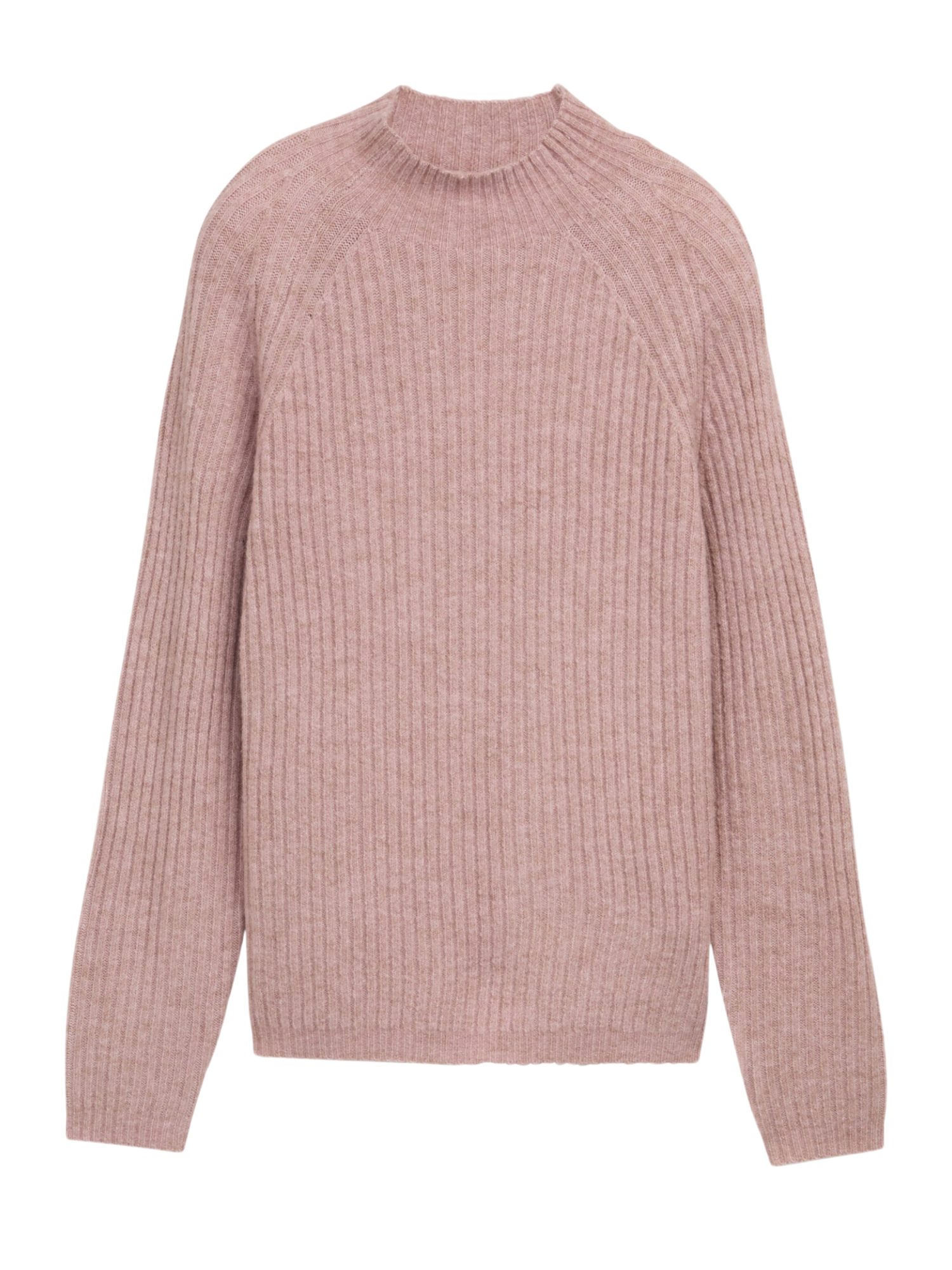 TOM TAILOR Denim Strickpullover H rosa,Casual,Polyacryl,Strukturiert,Stehkragen,Lang,Relaxed Fit