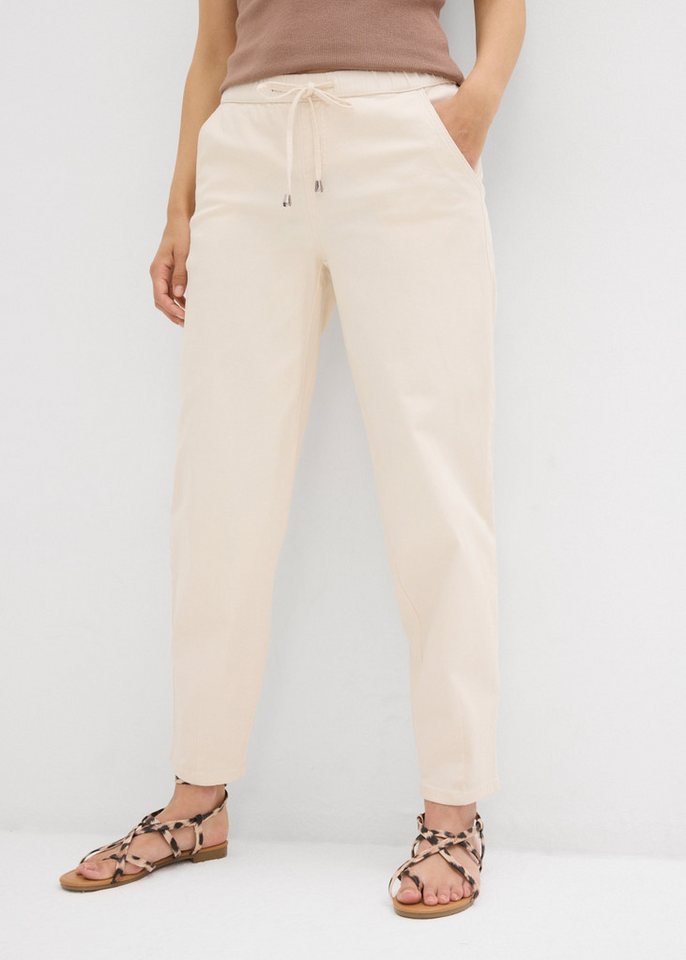 bonprix Loose-fit-Jeans (1-tlg) Barrel-Form, mit Gummibund, mit Elasthan-Anteil