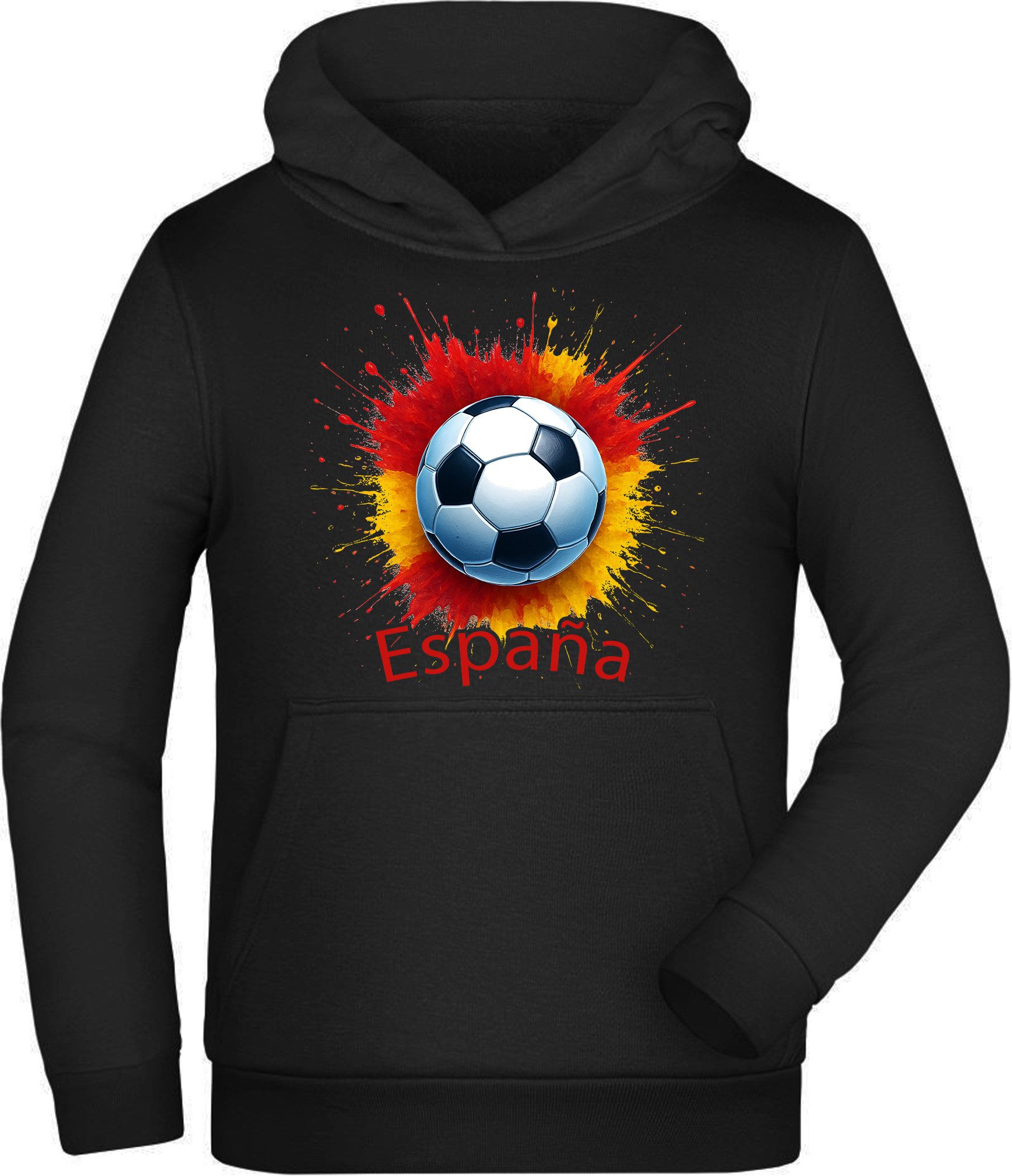 MyDesign24 Hoodie Kinder WM Hoodie Fussball Kapuzensweater – Spanien Fan Hoodie i689