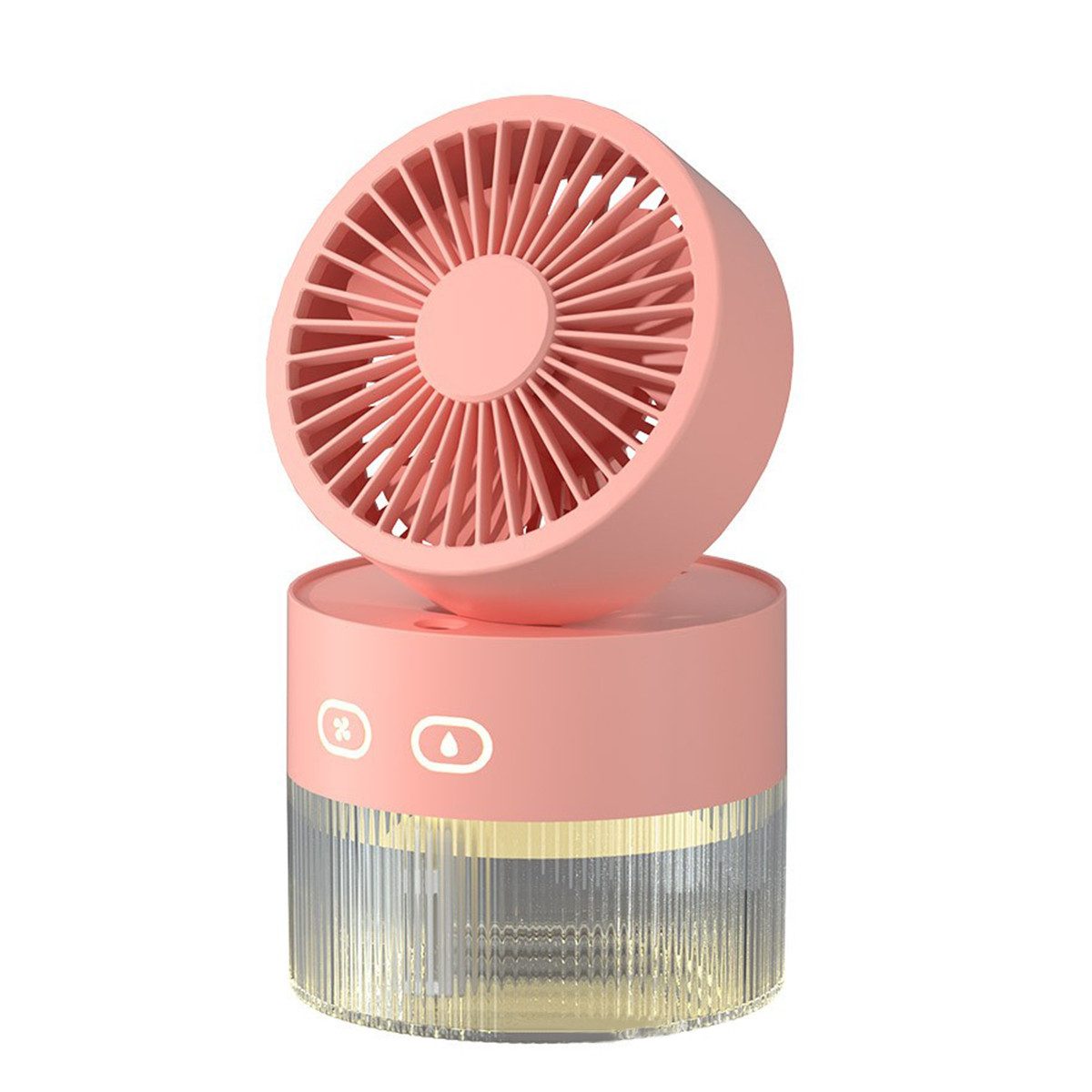 Tischventilator Mini Ventilator mit Kühlen Nebel Licht Tragbarer Ventilator