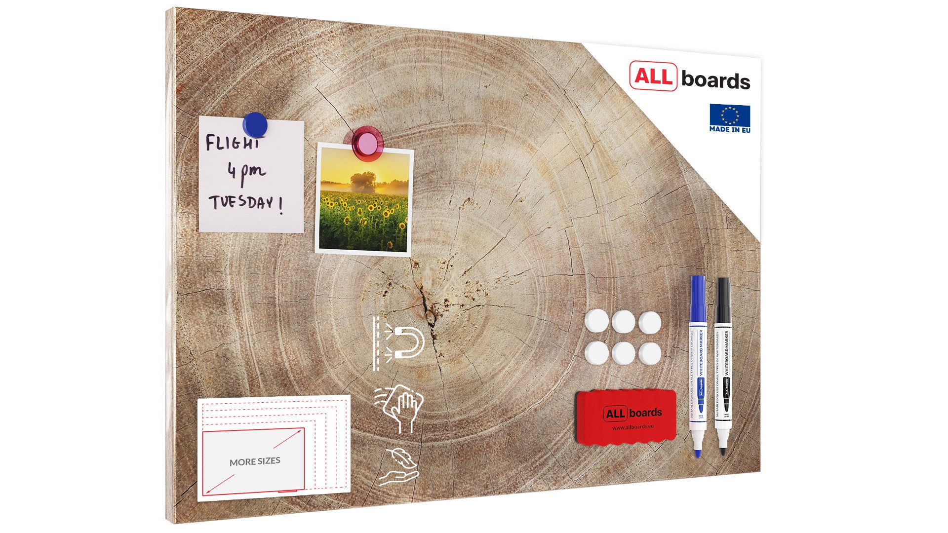 ALLboards Magnettafel ALLboards Metallische Magnettafel BAUMSTAMM NATUR BAUMKERN