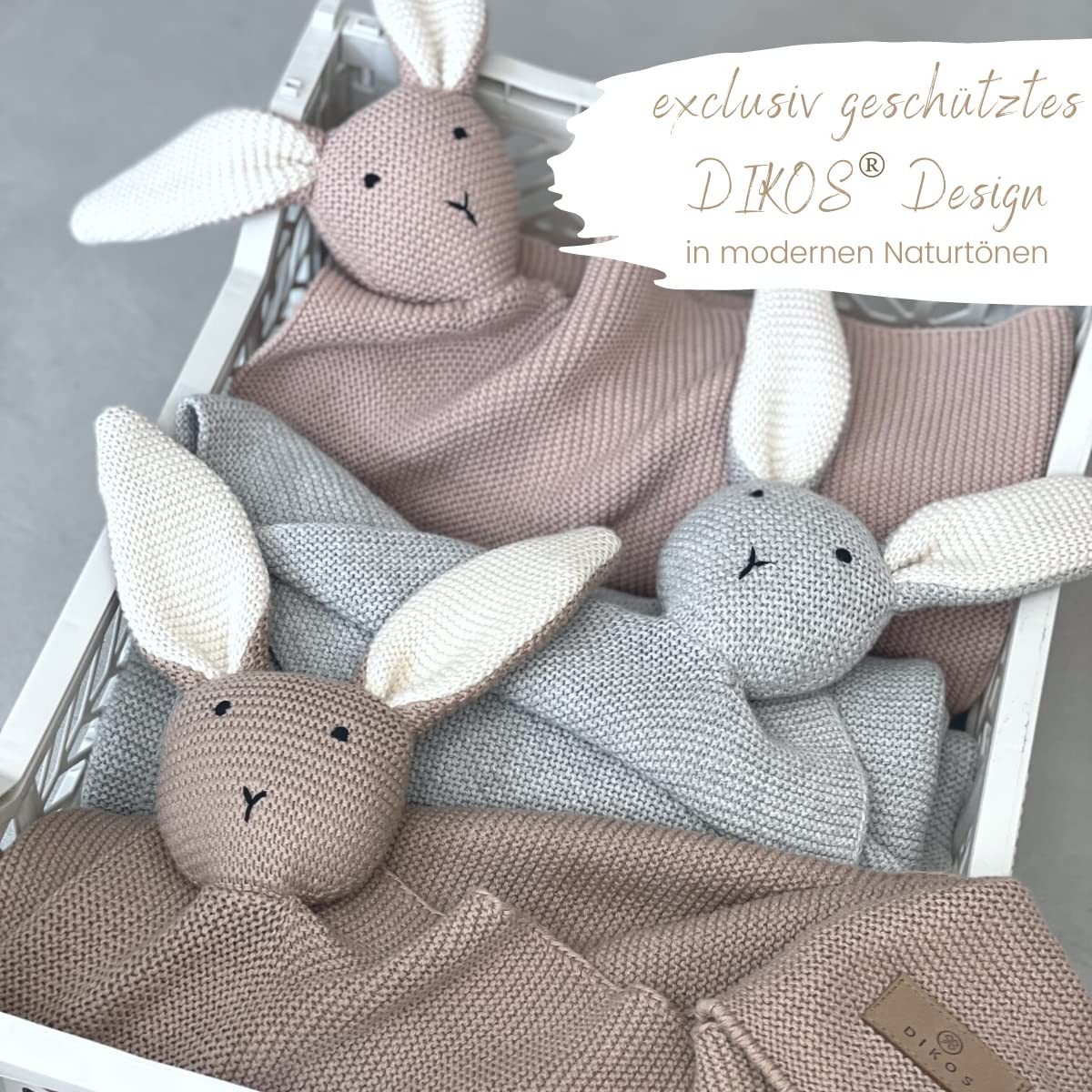 Babydecke DIKOS® Babydecke SCHMUSE-HASE Baby Geschenk Mädchen Junge Geschenkset, DIKOS, Geschenk zur Geburt, PREMIUM Qualität, 100 % BIO Baumwolle, nachhaltig – Bild 4 von 5