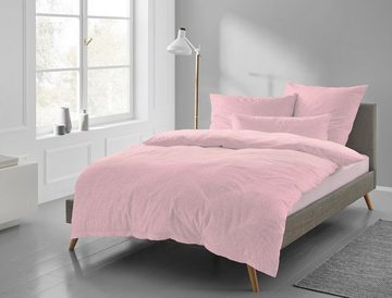 Bettwäsche Mako-Satin Carla 155 x 220 cm rosa, Irisette, Baumolle, 2 teilig, Bettbezug Kopfkissenbezug Set kuschelig weich hochwertig