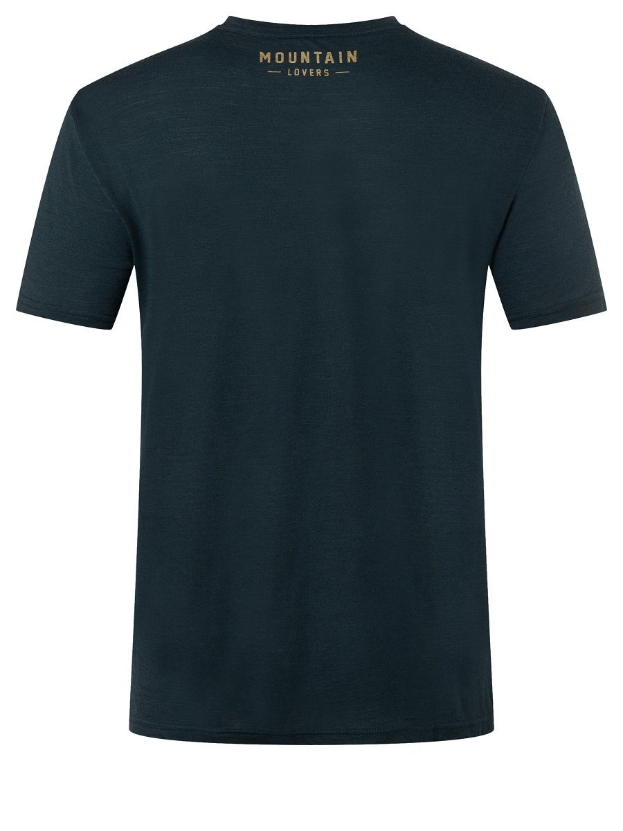 funktioneller T-Shirt Merino-Materialmix SUPER.NATURAL Merino Blueberry/Cumin T-Shirt SKIEUR M TEE