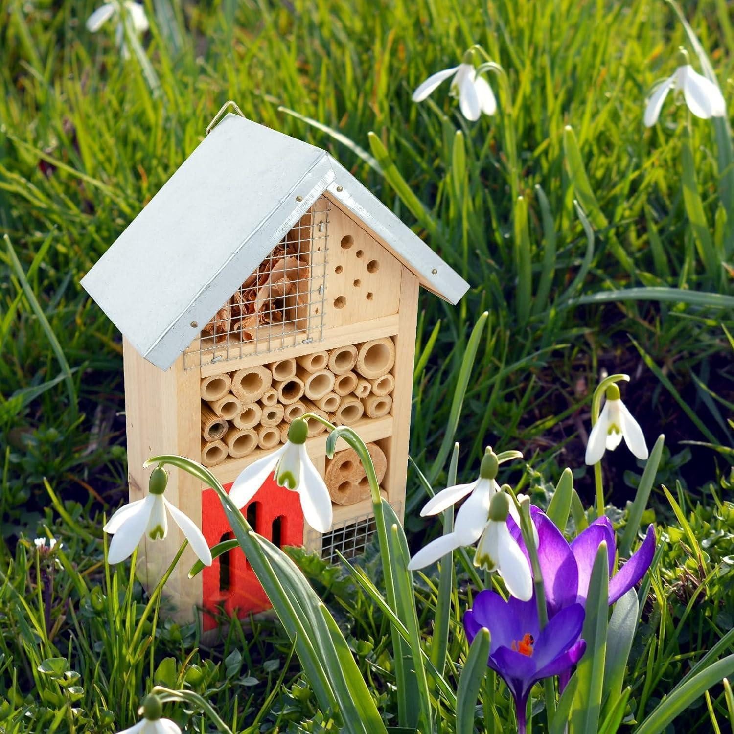 LuxusKollektion Insektenhotel Insektenhotel aus Naturholz für Garten, Marienkäfer, Florfliegen 25,4