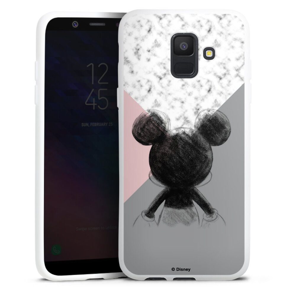 DeinDesign Handyhülle »Disney Marmor Mickey Mouse Mickey Mouse Scribble«, Samsung  Galaxy A6 (2018) Silikon Hülle Bumper Case Handy Schutzhülle
