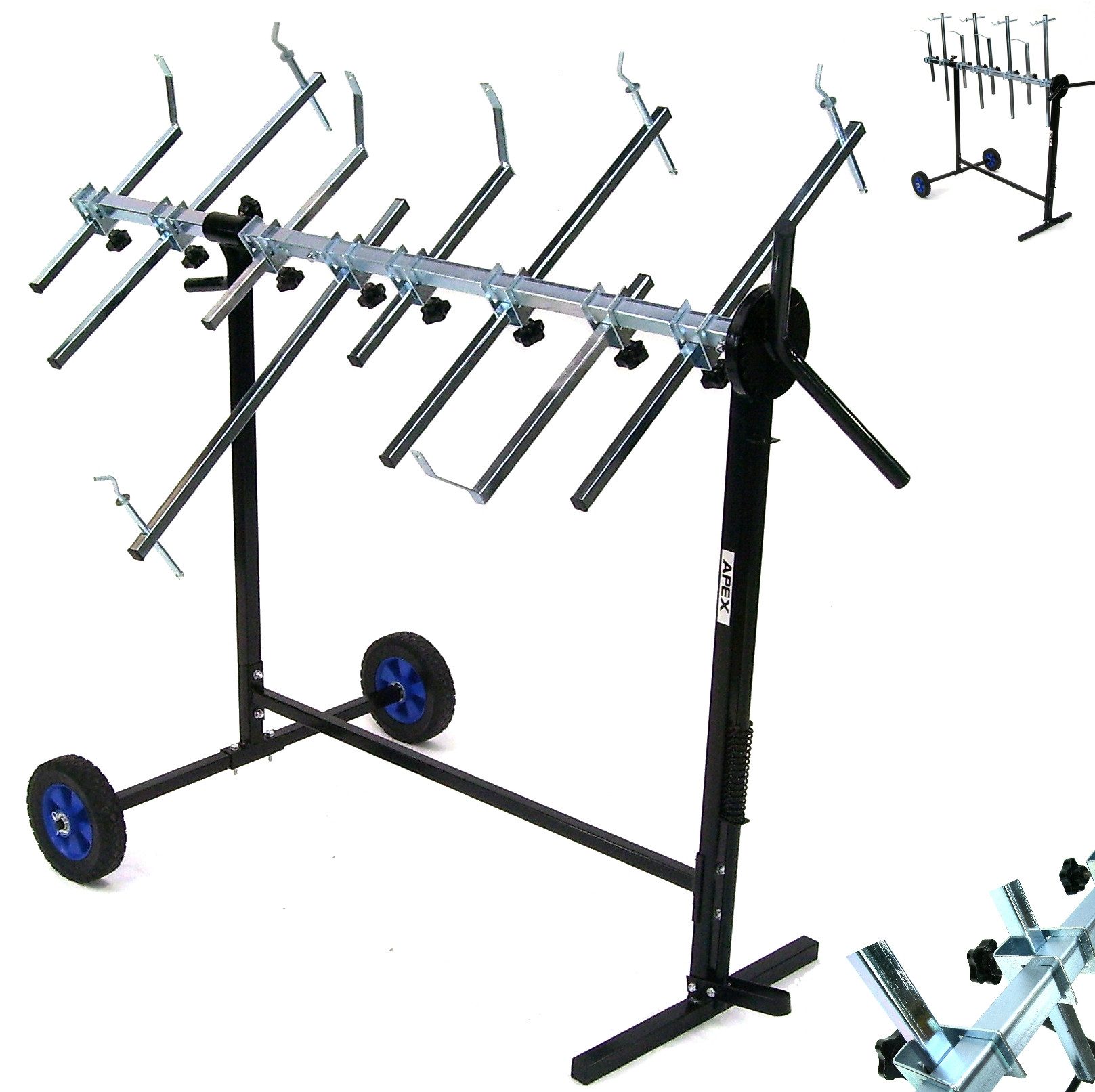 Apex Lackierspitzen Drehlackierständer 8-Armig 360° Lackierständer fahrbar 06322 (1-St)