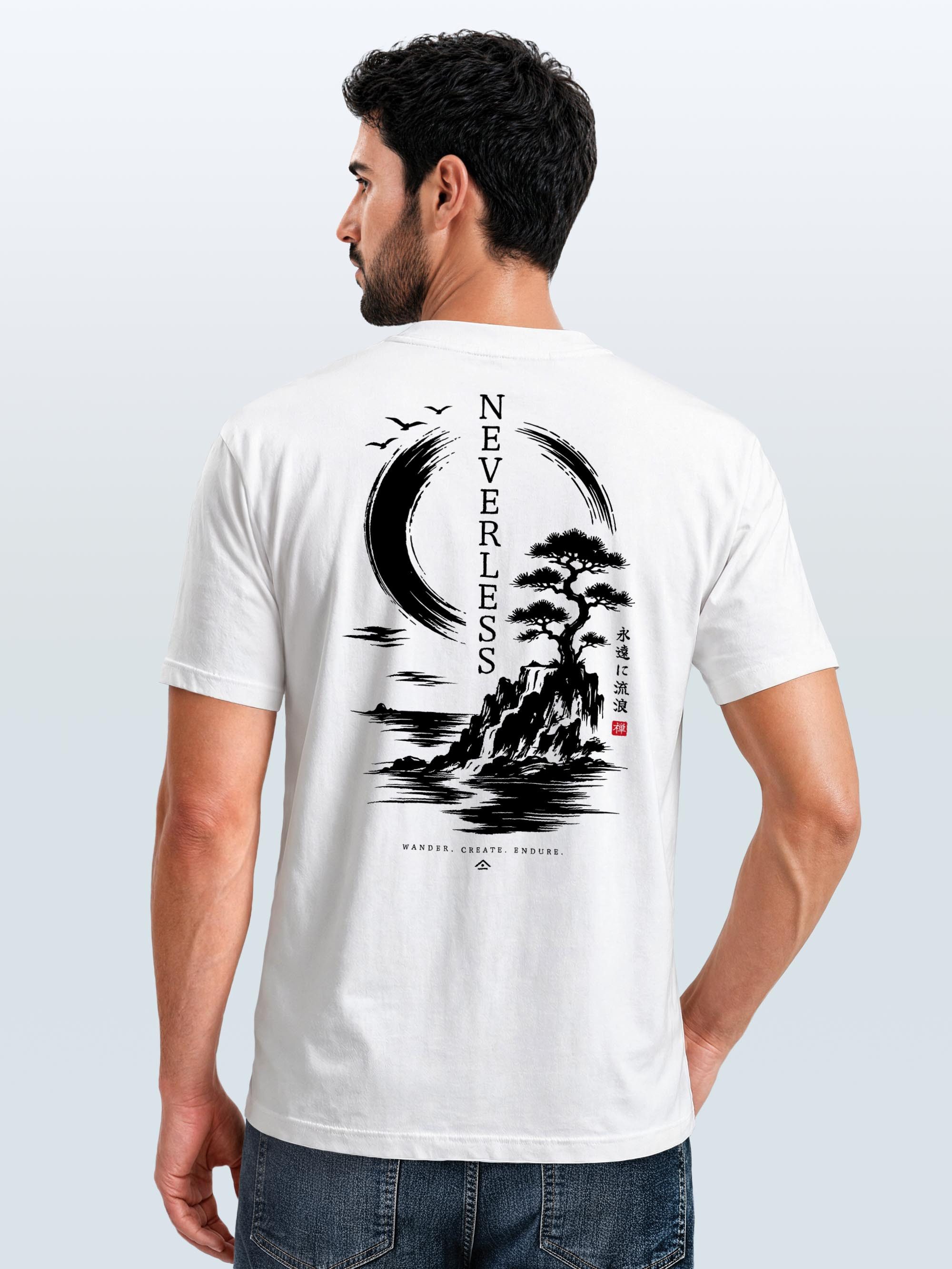 Neverless Print-Shirt Herren T-Shirt Backprint - Design - Baumwollshirt Männer Fashion mit Print – Bild 3 von 5