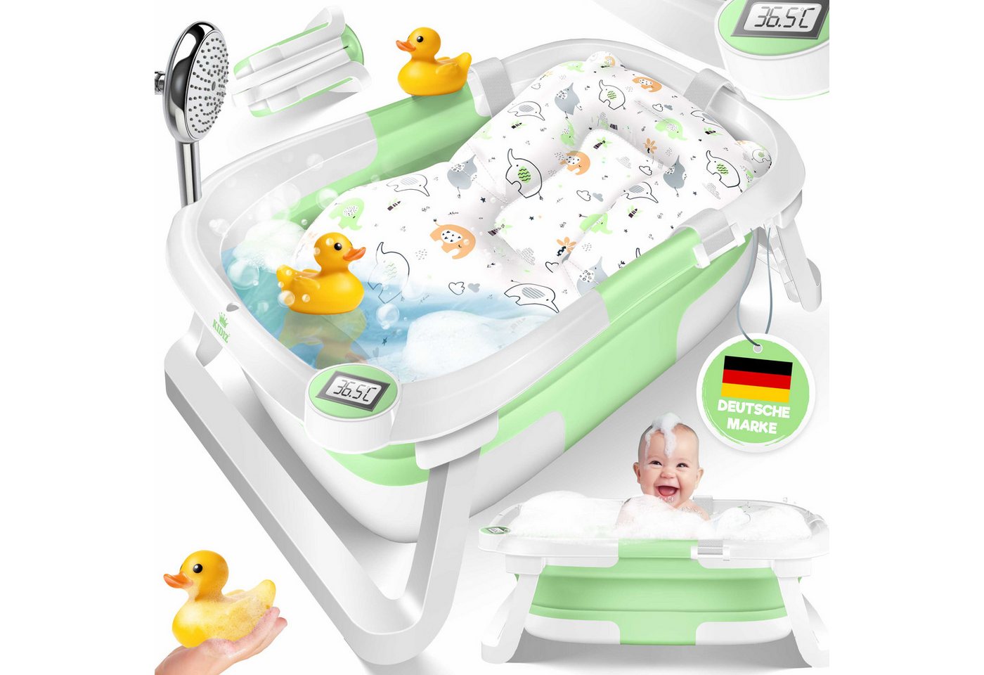 KIDIZ Babybadewanne, Baby Badewanne für Neugeborene Kleinkinder 0-12 Monate Babywanne