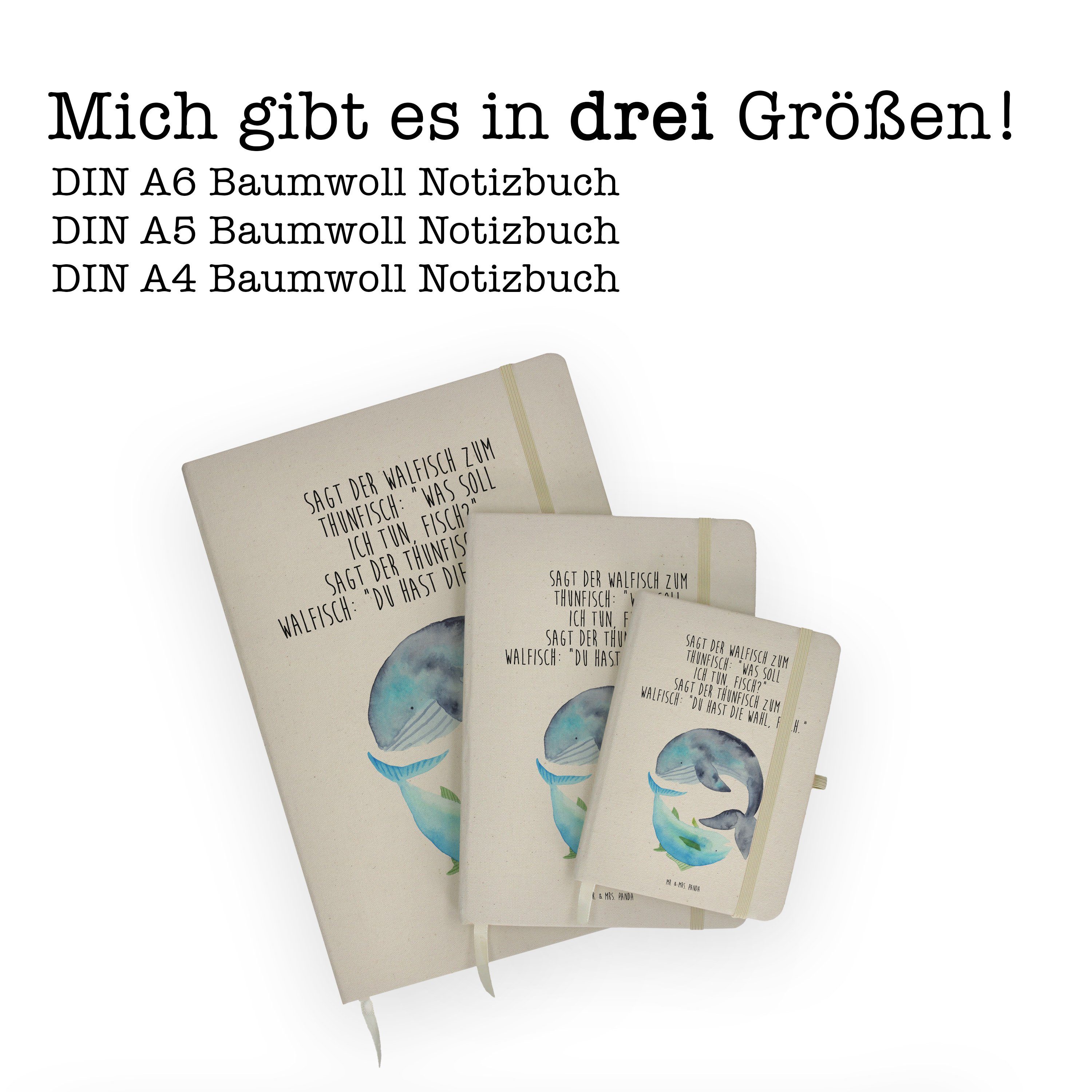 - Mrs. Tages, Panda Thunfisch - Geschenk, Spruch Wahl Mr. Panda Mr. & Notizbuch & des & Walfisch Mrs. Transparent