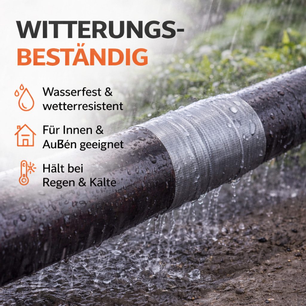 toolmate® Klebeband 4x Panzertape Klebeband Reparaturband Gewebeklebeband - silber (4-St., Set)