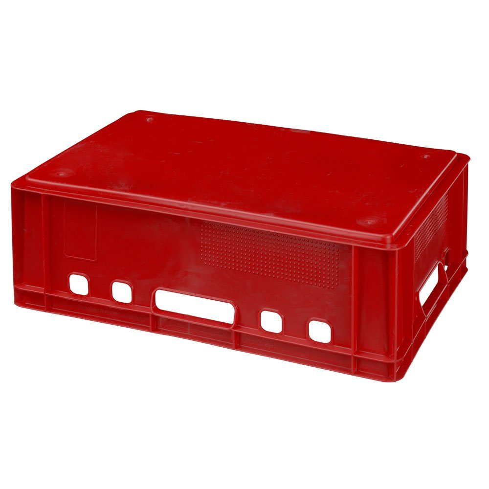 Logiplast Transportbehälter Eurokisten E2 Metzgerkiste Rot, (Spar-Set, 5 Stück), E2 Kiste, Lebensmittelecht, stapelbar – Bild 3 von 4
