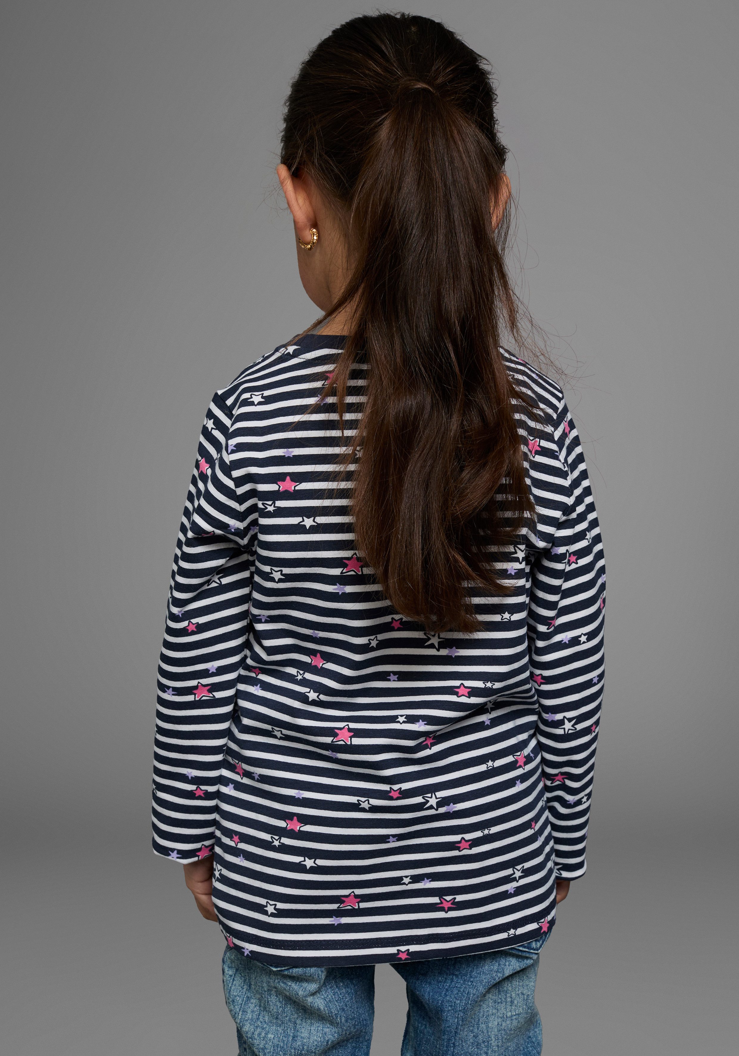KIDSWORLD Langarmshirt Vollzeit Prinzessin Langarm, Basic-Passform, mit Sternmuster, Rundhalsausschnitt