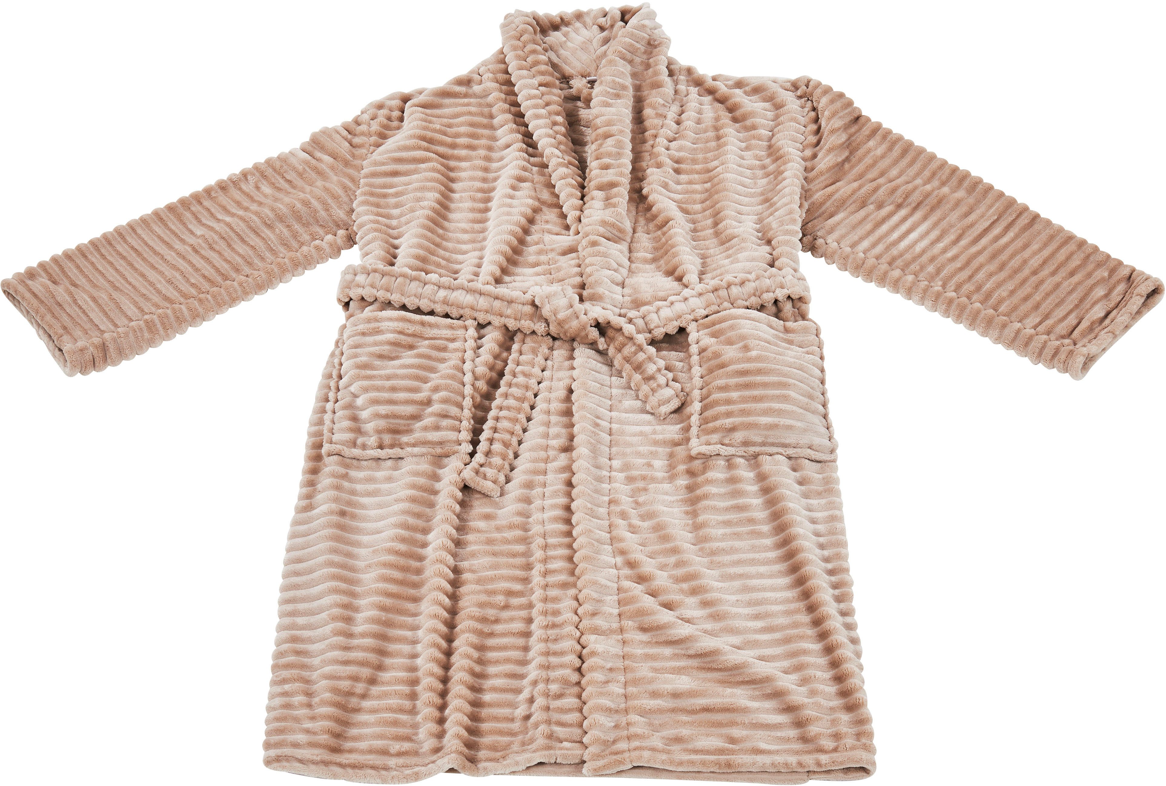 done.® Bademantel, Langform, Flanell, Kapuze, Gürtel günstig online kaufen