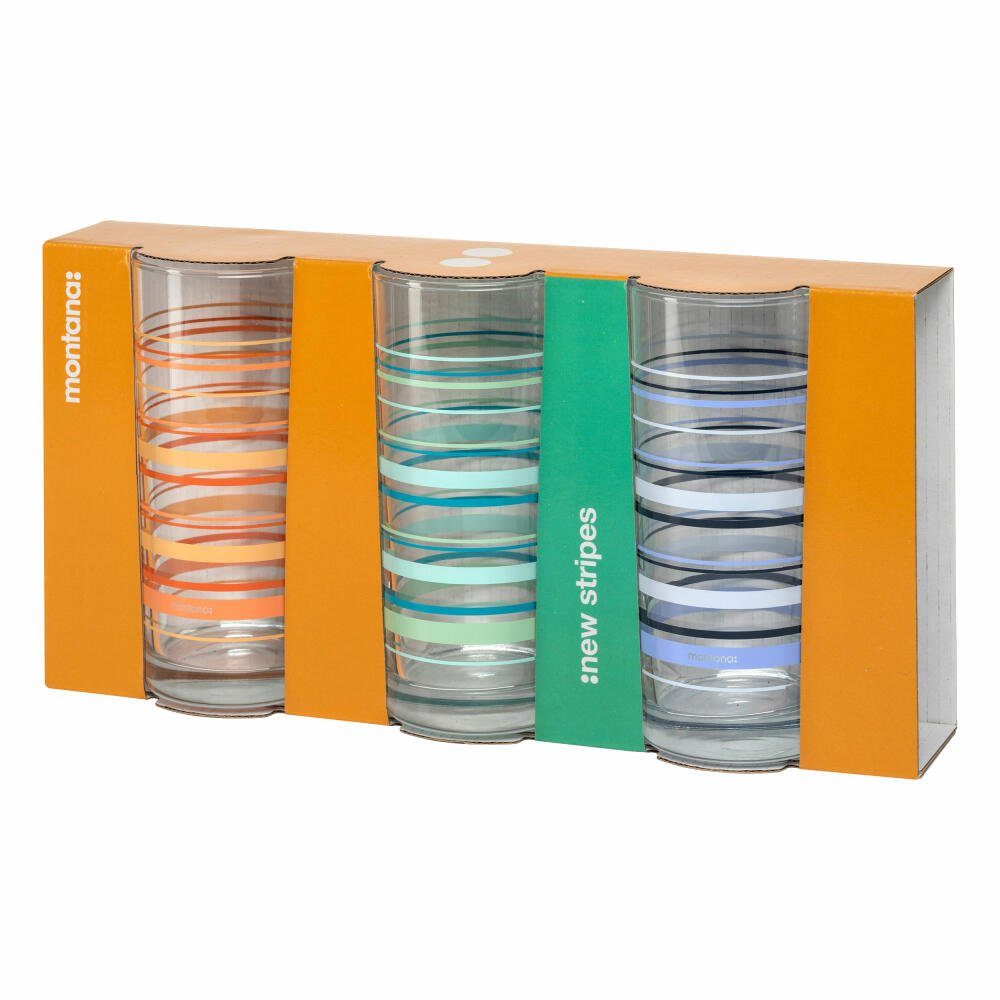 montana-Glas Becher :new stripes 3er Set, 280 ml, 3-tlg., Kalk-Natron-Glas – Bild 4 von 4