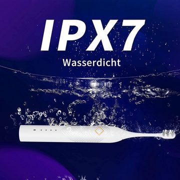 JOEAIS Schallzahnbürste Elektrische Zahnbürste Ultra Schallzahnbürste Kinder Erwachsene, USB-aufladbar Timer Wiederaufladbarer UIltraschall zahnbürsten, 4 Modi Wasserdicht Putzdauer-Erinnerung 4 Zahnbürstenköpfen