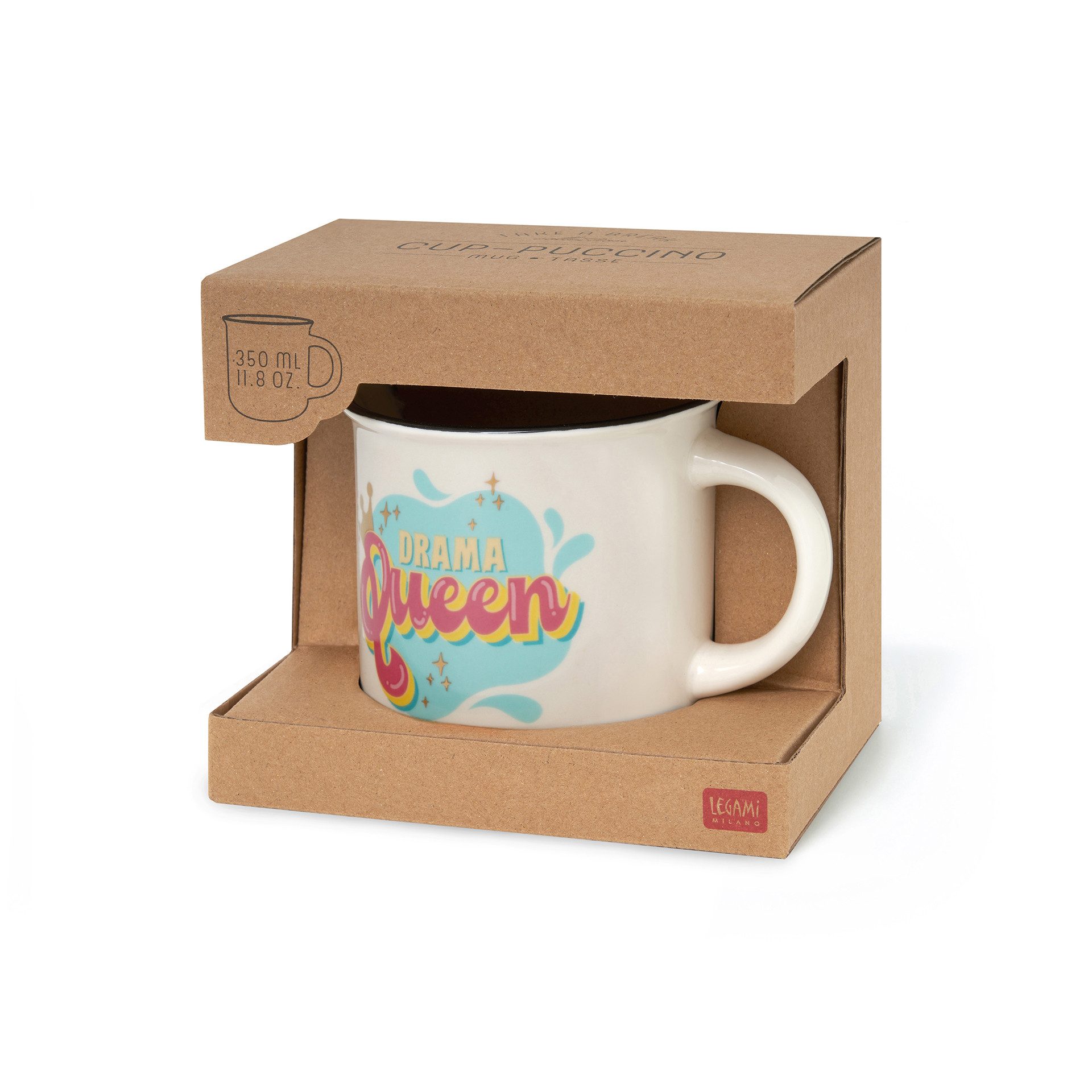 Legami Cappuccinotasse Legami Porzellantasse Trinkbecher Cu-Puccino Drama Queen