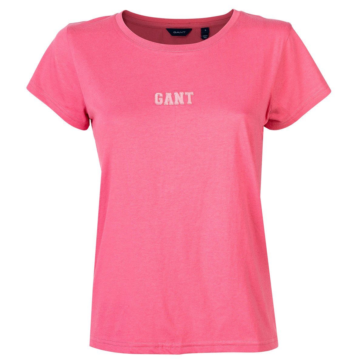 Gant T-Shirt Damen T-Shirt - D1. Gant Logo T-Shirt, Rundhals Rosa